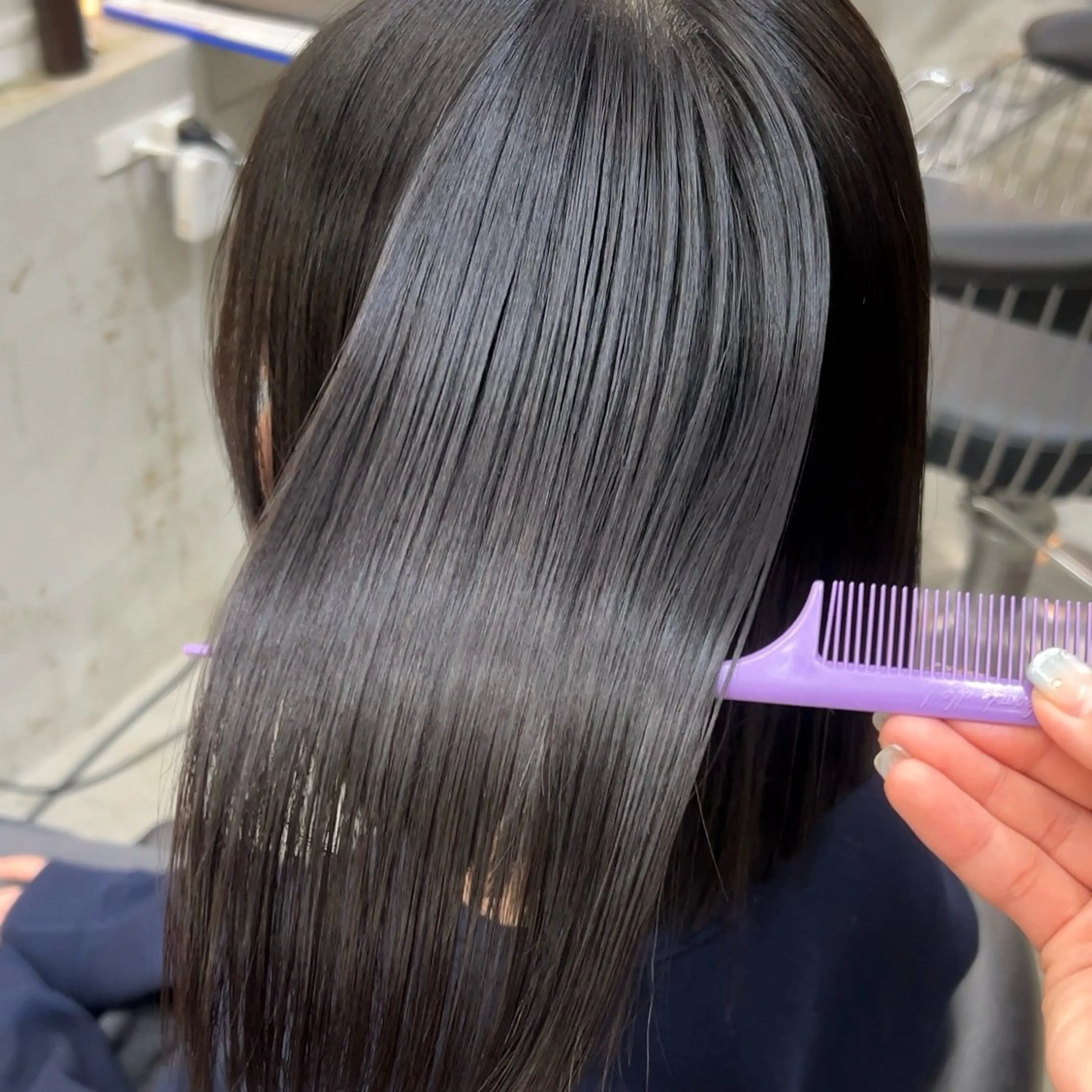 ミディアム カラー ボブ 縮毛矯正 カット ヘアカラー 縮毛矯正 トリートメント ボブ/くびれボブ/ 髪質改善/Ru-kaのヘアスタイル