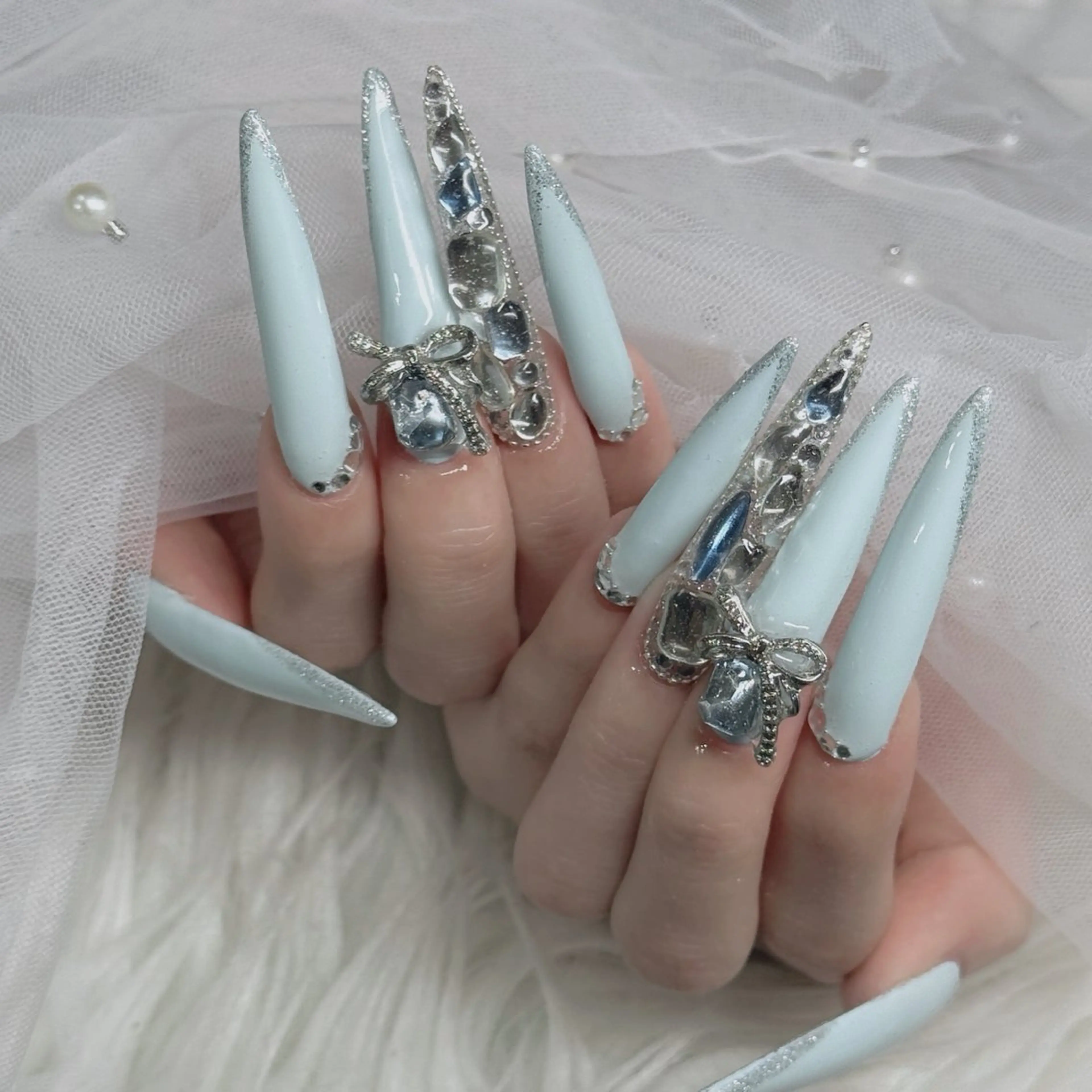 ネイル フットネイル フレンチネイル グラデーション 韓国ネイル ロングネイル ハンドネイル Hani Nail Salonのネイルデザイン