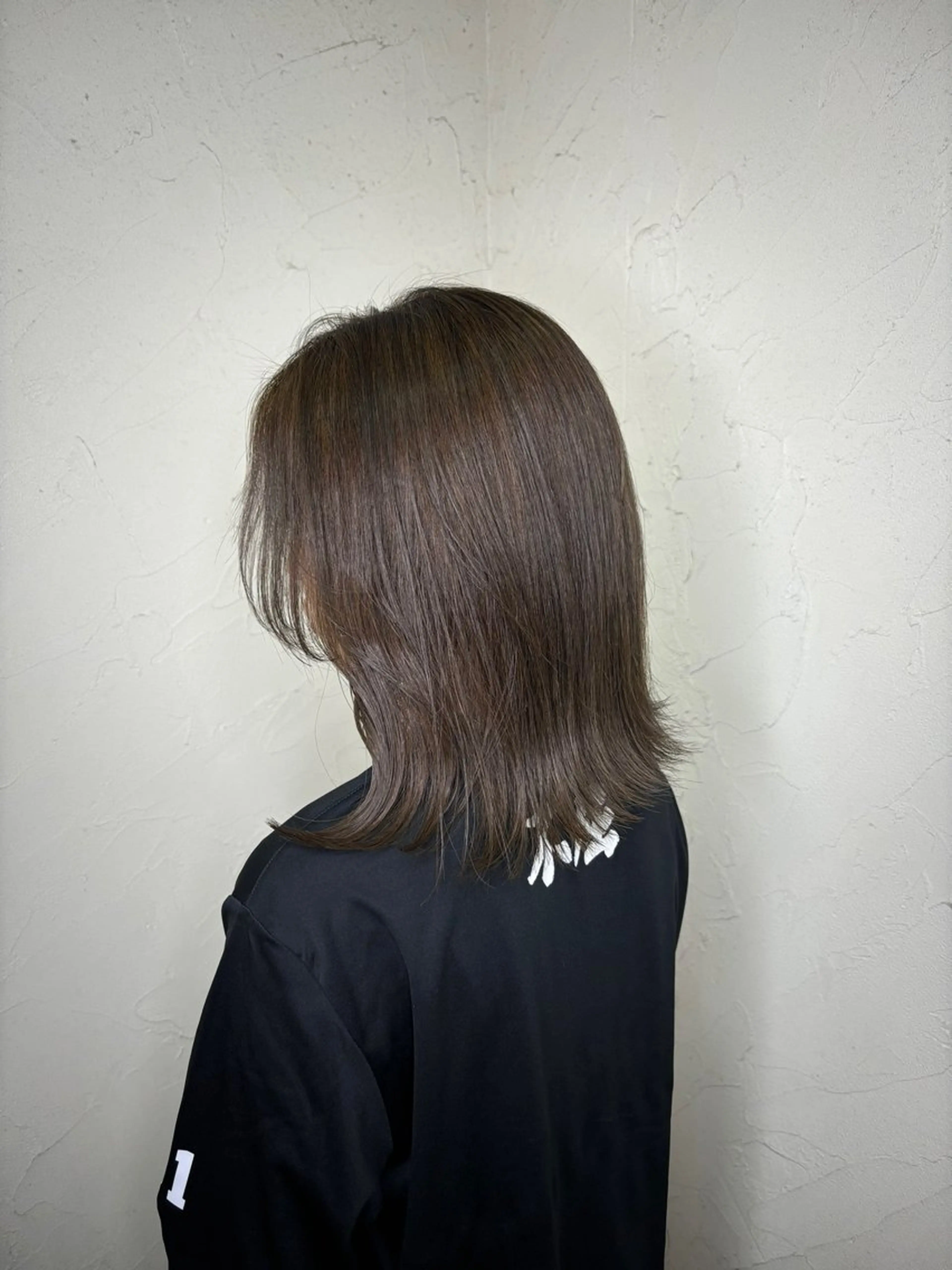 ミディアム カラー カット ヘアカラー 顔周り/暗髪カラー 艶カラー/アベマホのヘアスタイル