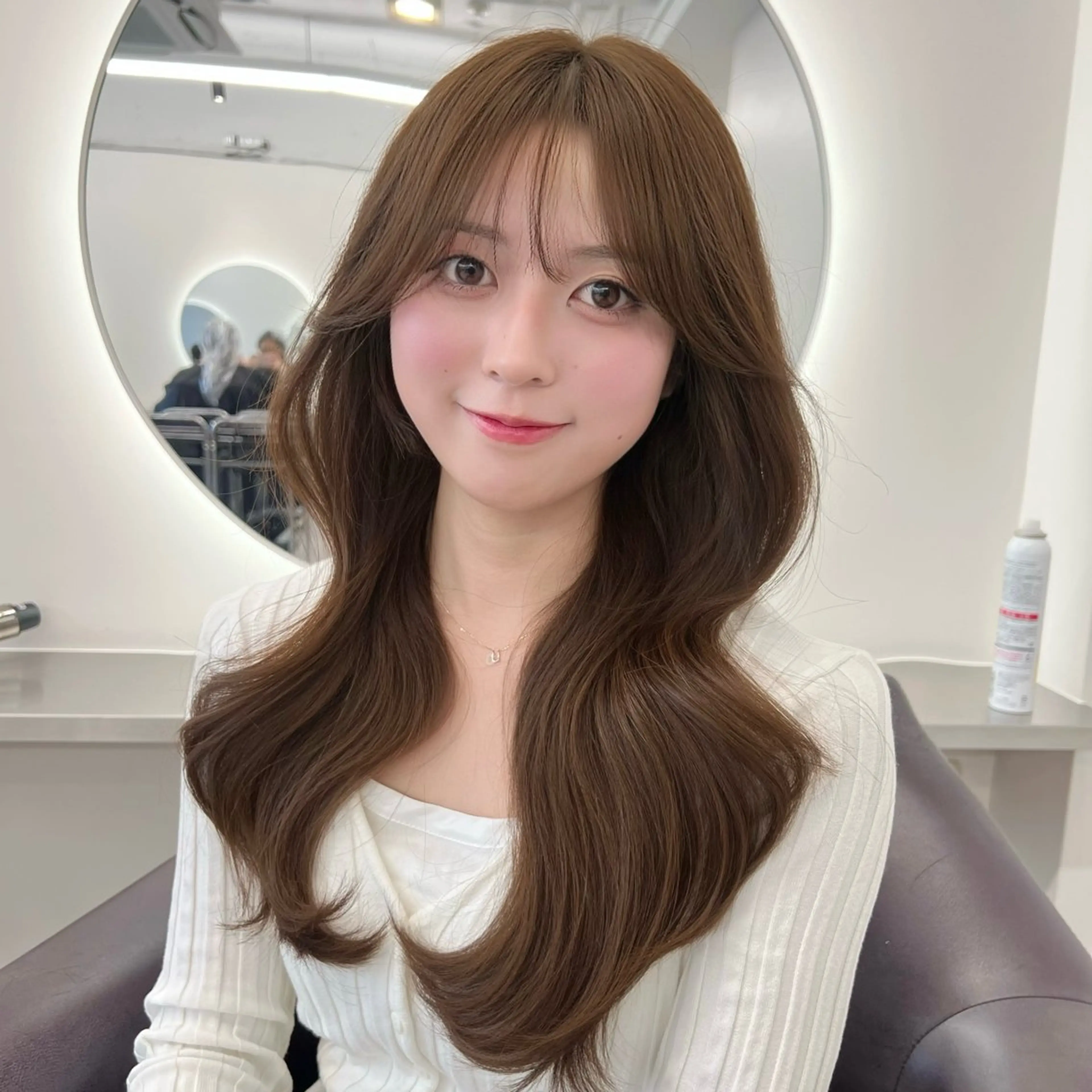 ロング カット ヘアカラー トリートメント ヘアセット 韓国ヘア/透明感 カラー🤍yukaのヘアスタイル