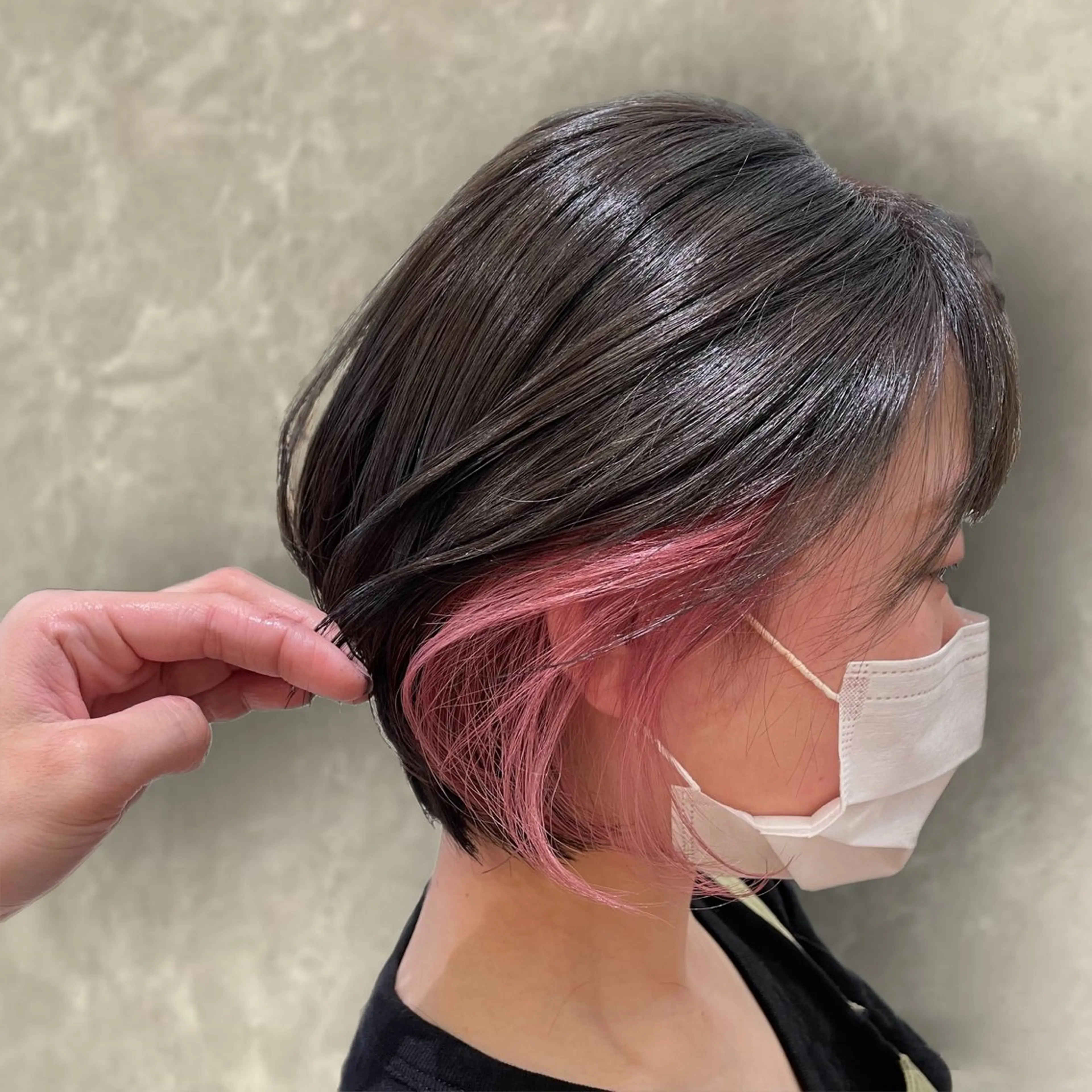 ショート カラー 心斎橋/ブリーチなし 髪質改善/レイヤーのヘアスタイル