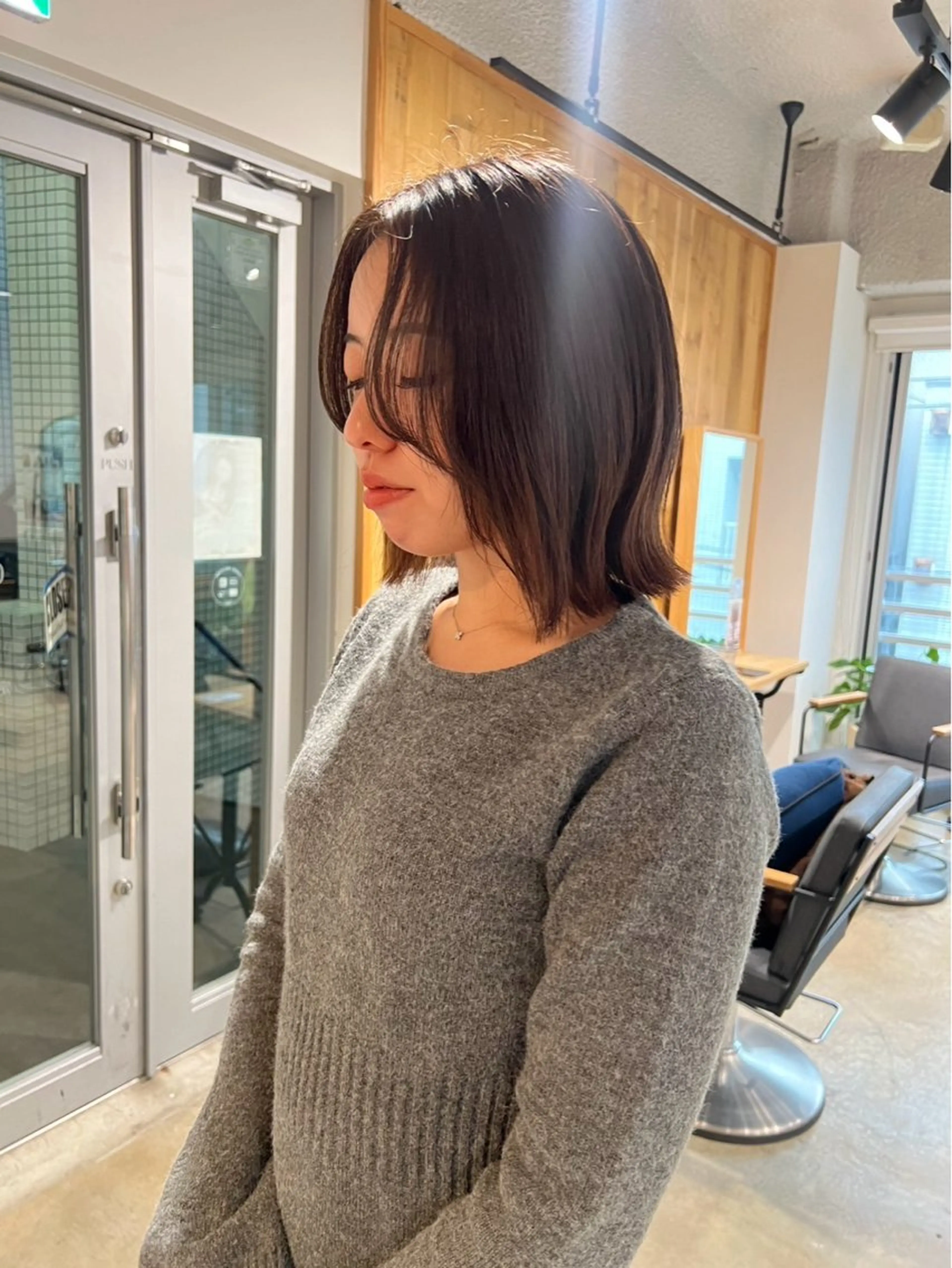 ミディアム カラー 顔まわりレイヤー 顔周りカット レイヤーカット カット ヘアカラー 無料モデル募集/ボブ /レイヤー/Rinのヘアスタイル