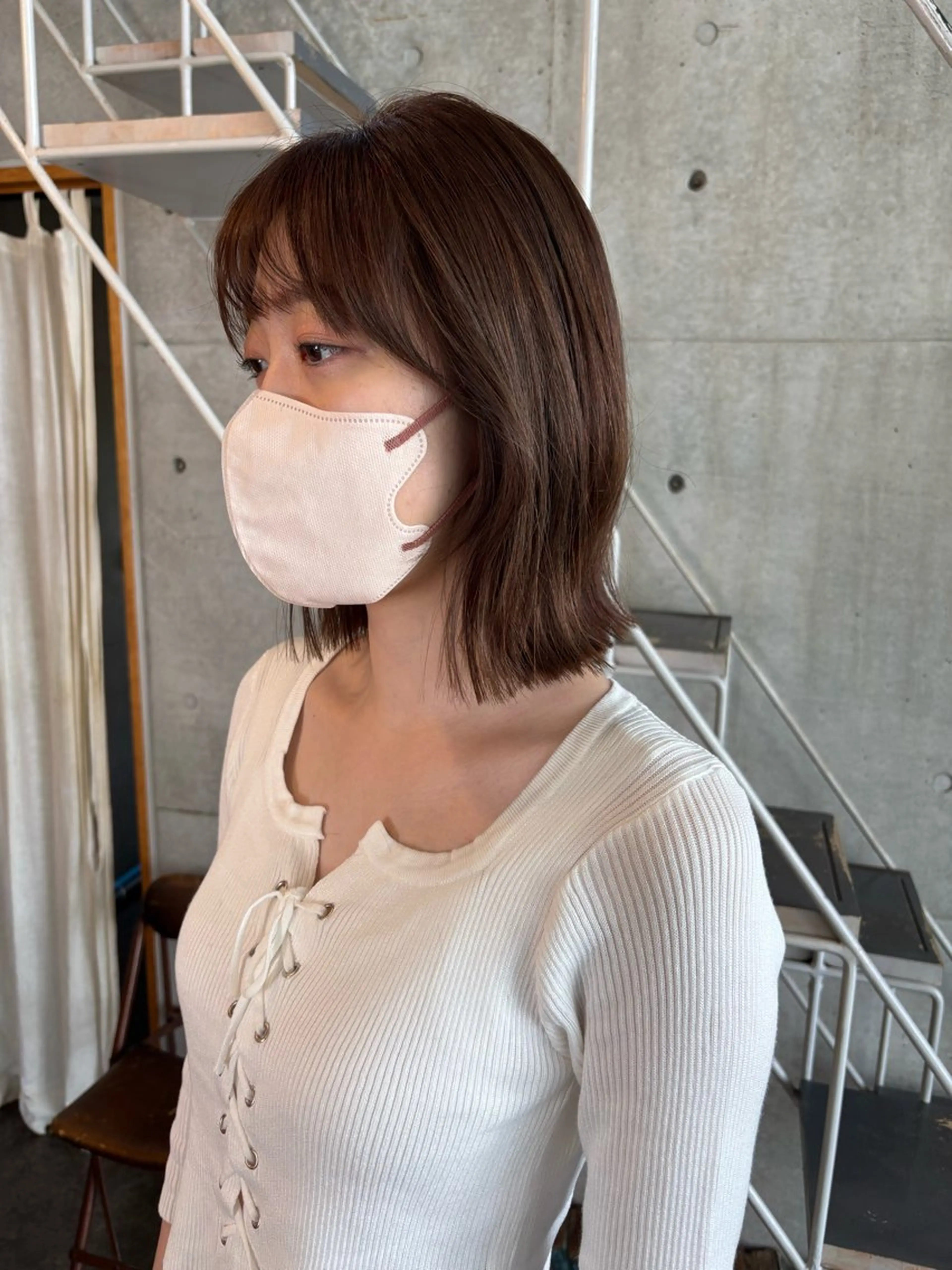 ミディアム カラー ボブ 大林 エリコのヘアスタイル
