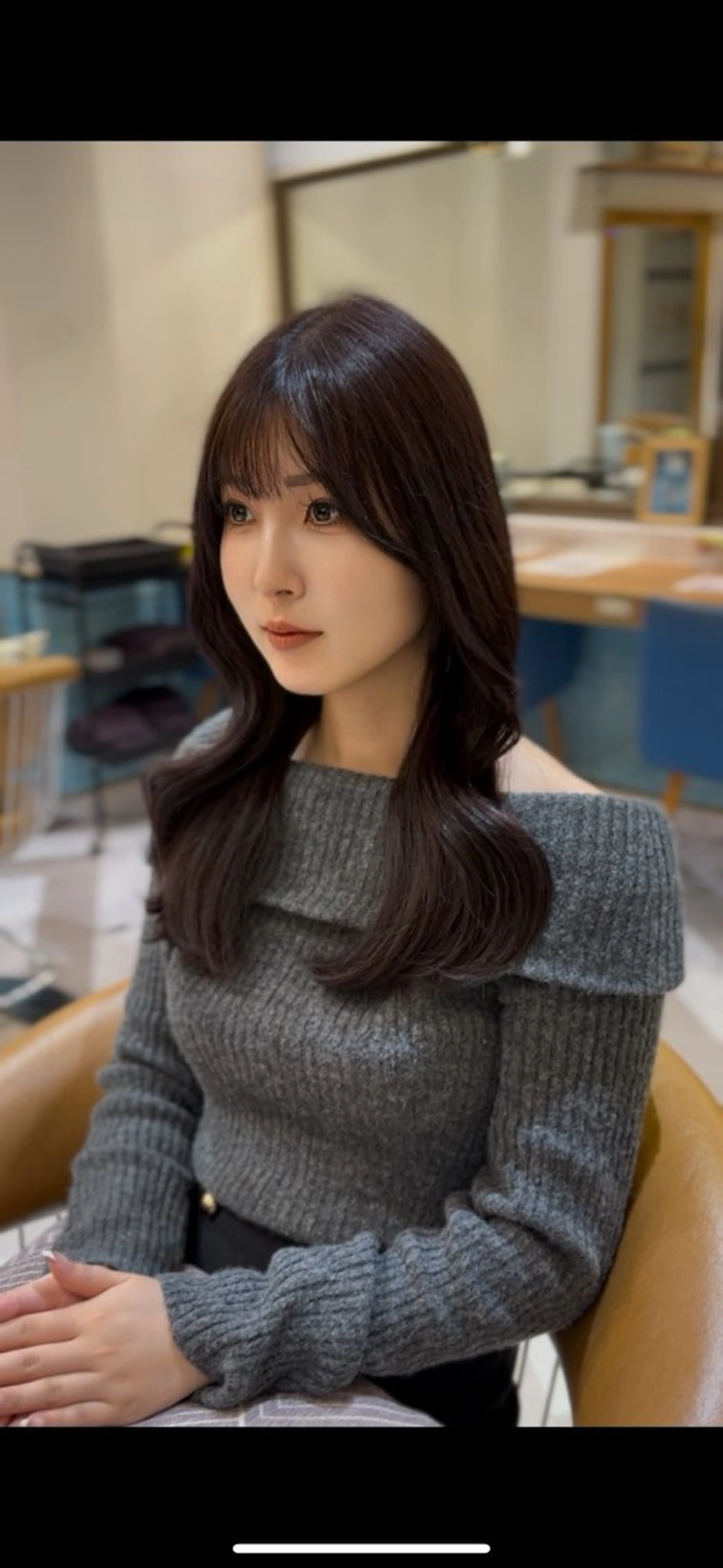 ロング ♥韓国レイヤー/透明 感カラー/目黒慎太郎のヘアスタイル