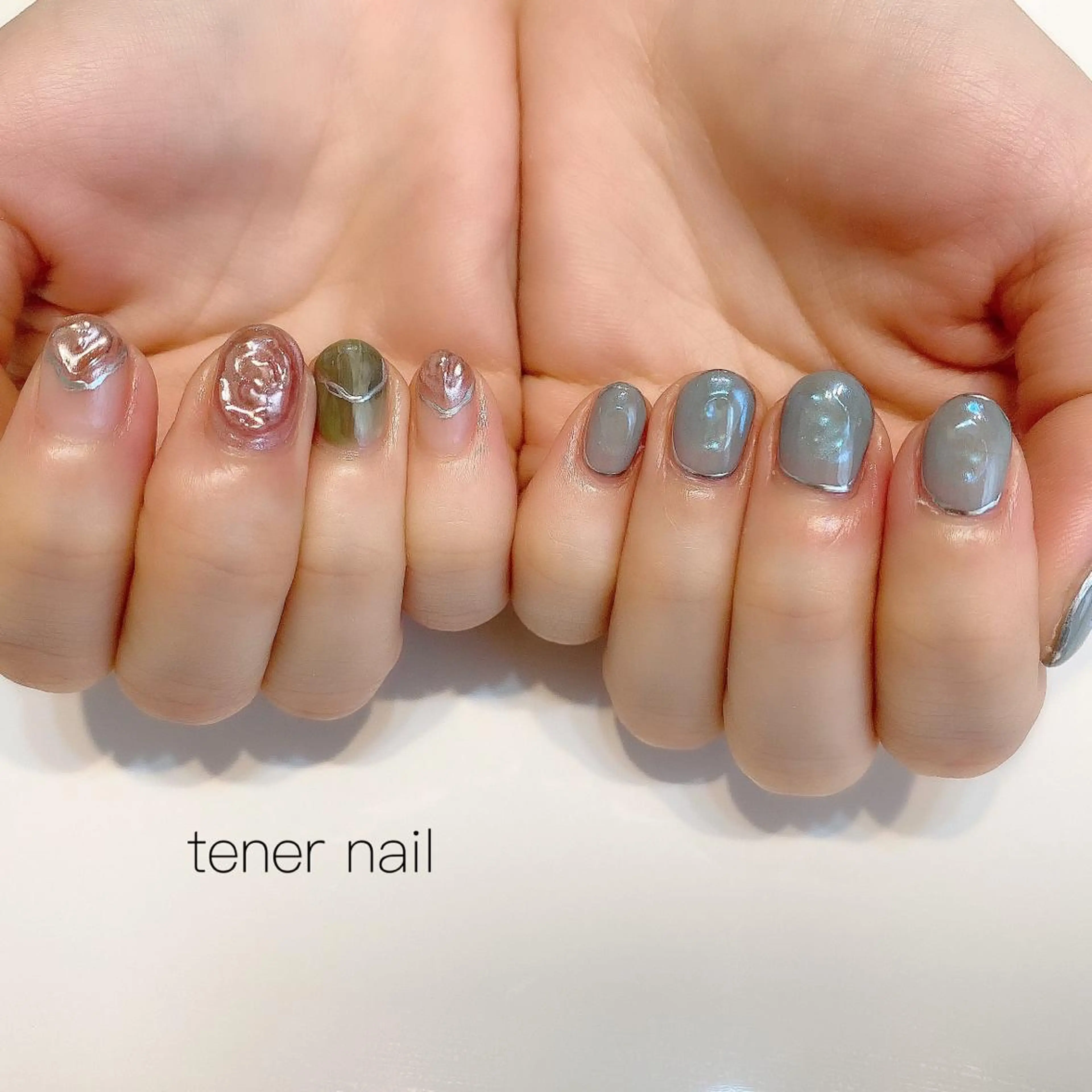 ネイル ブルー ニュアンスネイル テネルネイル tener nailのネイルデザイン