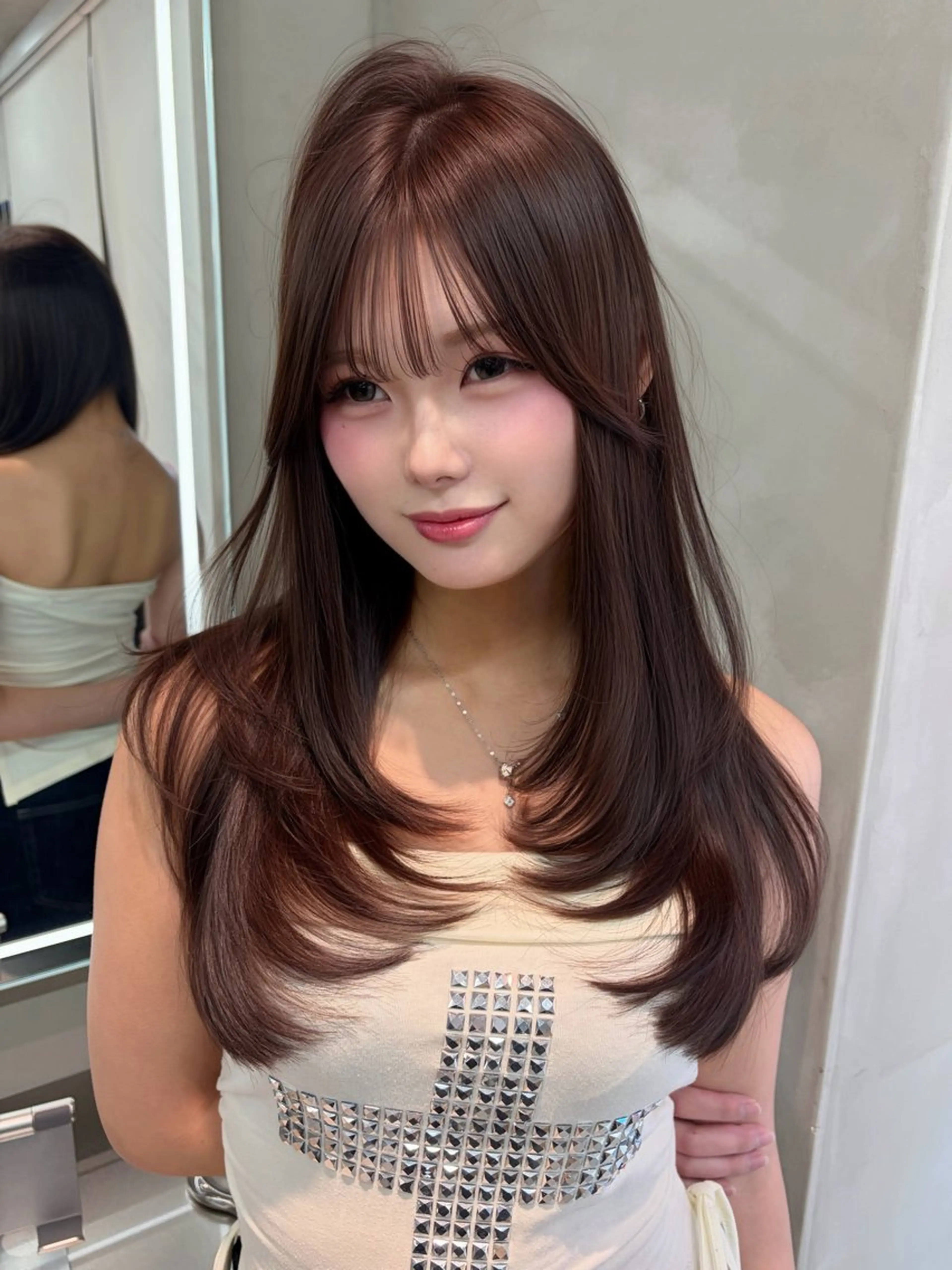 ミディアム カラー ヘアアレンジ ベージュカラー ブリーチ 透明感カラー ブリーチなしカラー 髪質改善 カット ヘアカラー トリートメント 【博多髪質改善】 吉村　清志のヘアスタイル