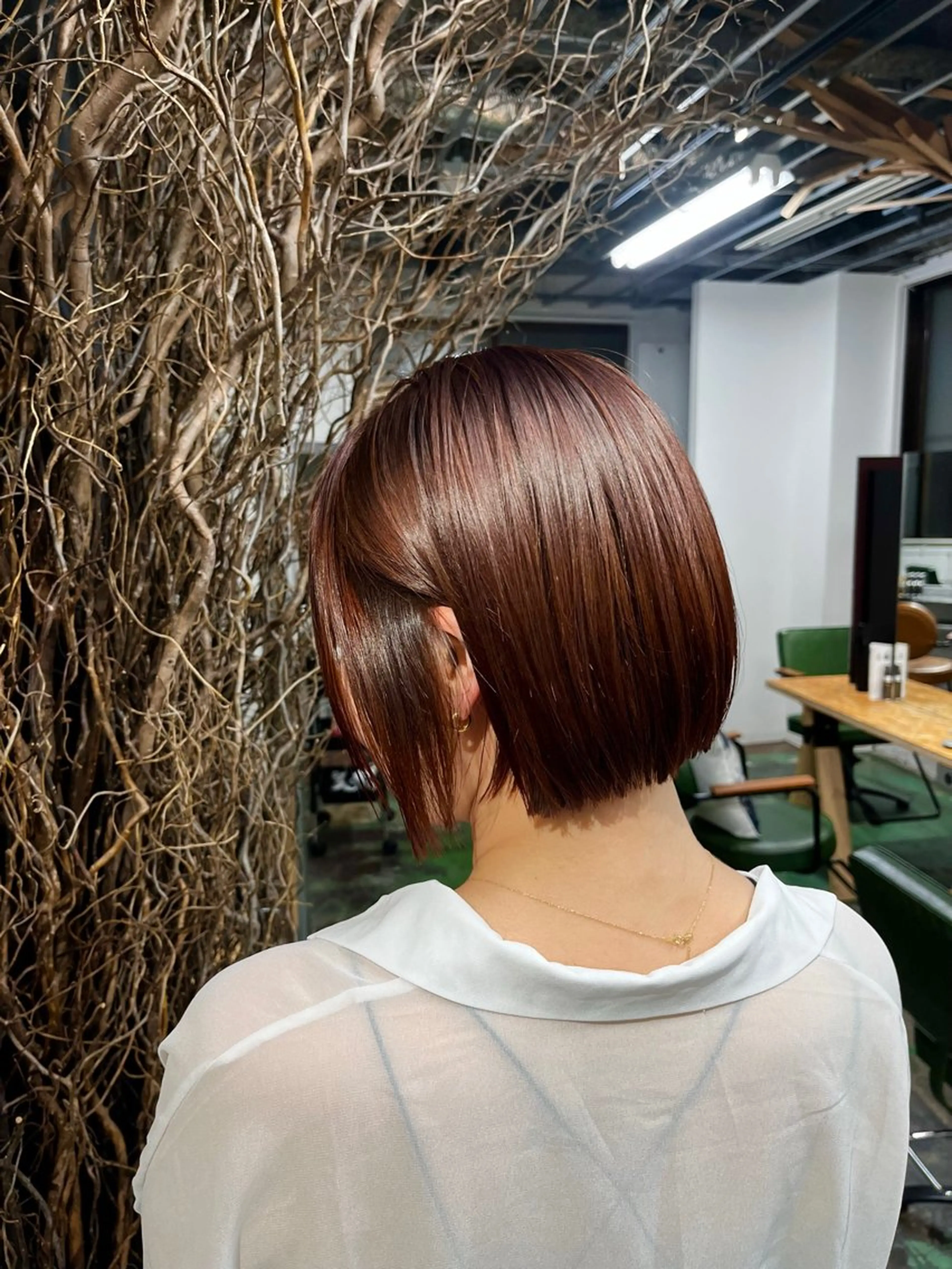 カラー ブリーチ ブラウンカラー ブリーチなしカラー オレンジ オレンジブラウン ヘアカラー 野上 優子のヘアスタイル