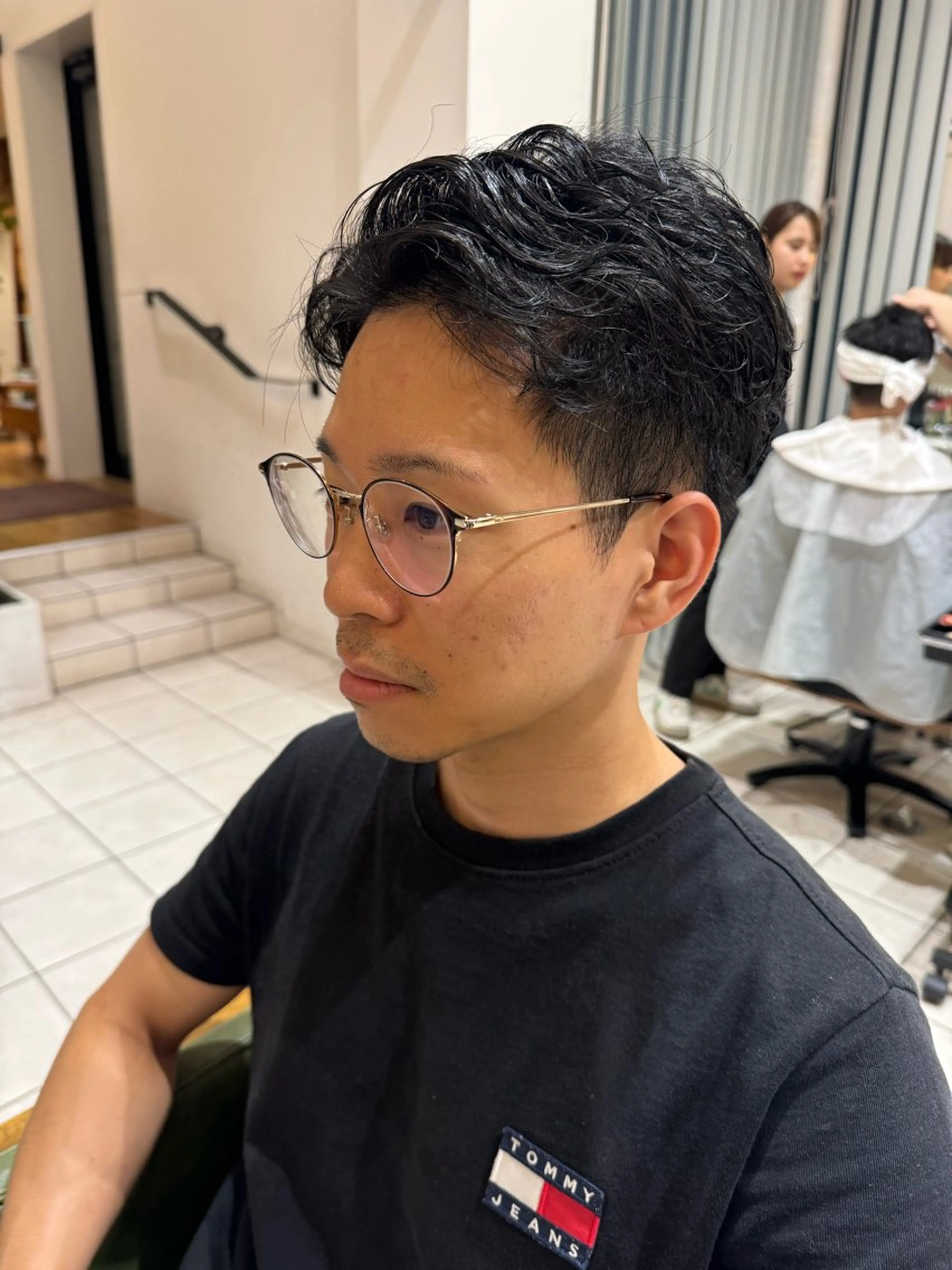 パーマ メンズ フェザーパーマ メンズパーマ 吉留 文月のヘアスタイル