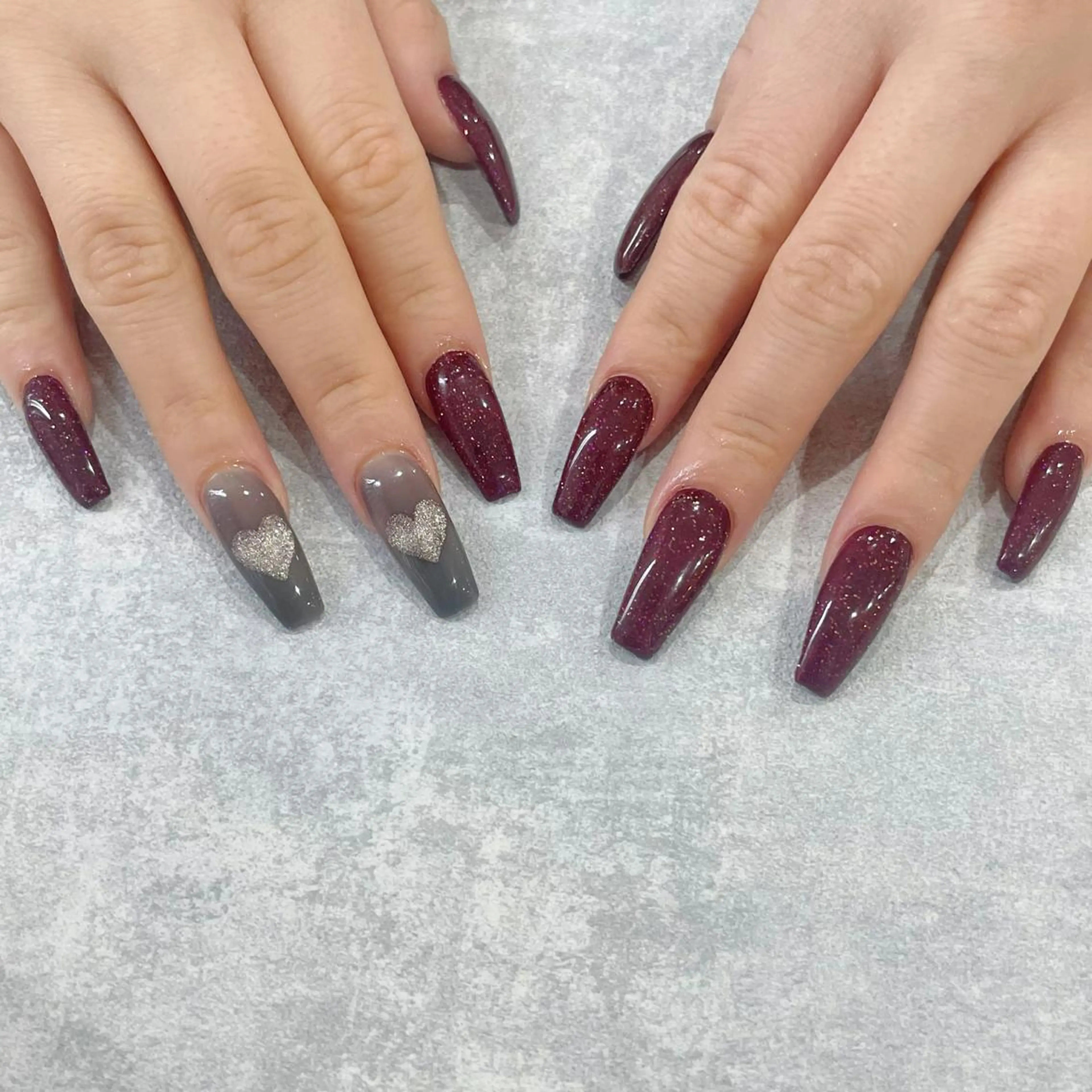 ネイル ハート マグネットネイル バレンタイン Rediant Salonのネイルデザイン