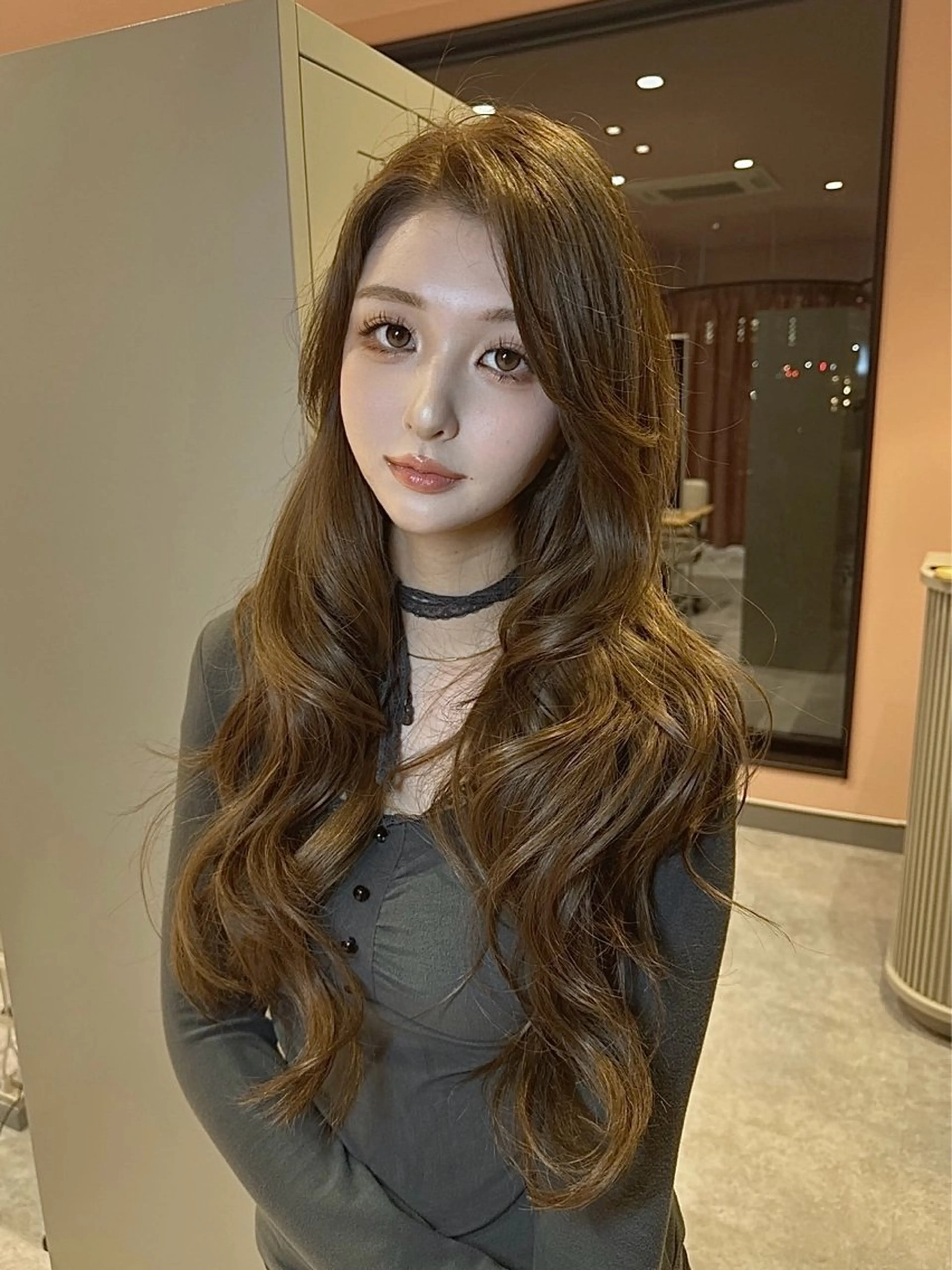 ロング カラー ベージュカラー レイヤーカット カット ヘアカラー トリートメント MACARON 宇根 幸恵🎀のヘアスタイル
