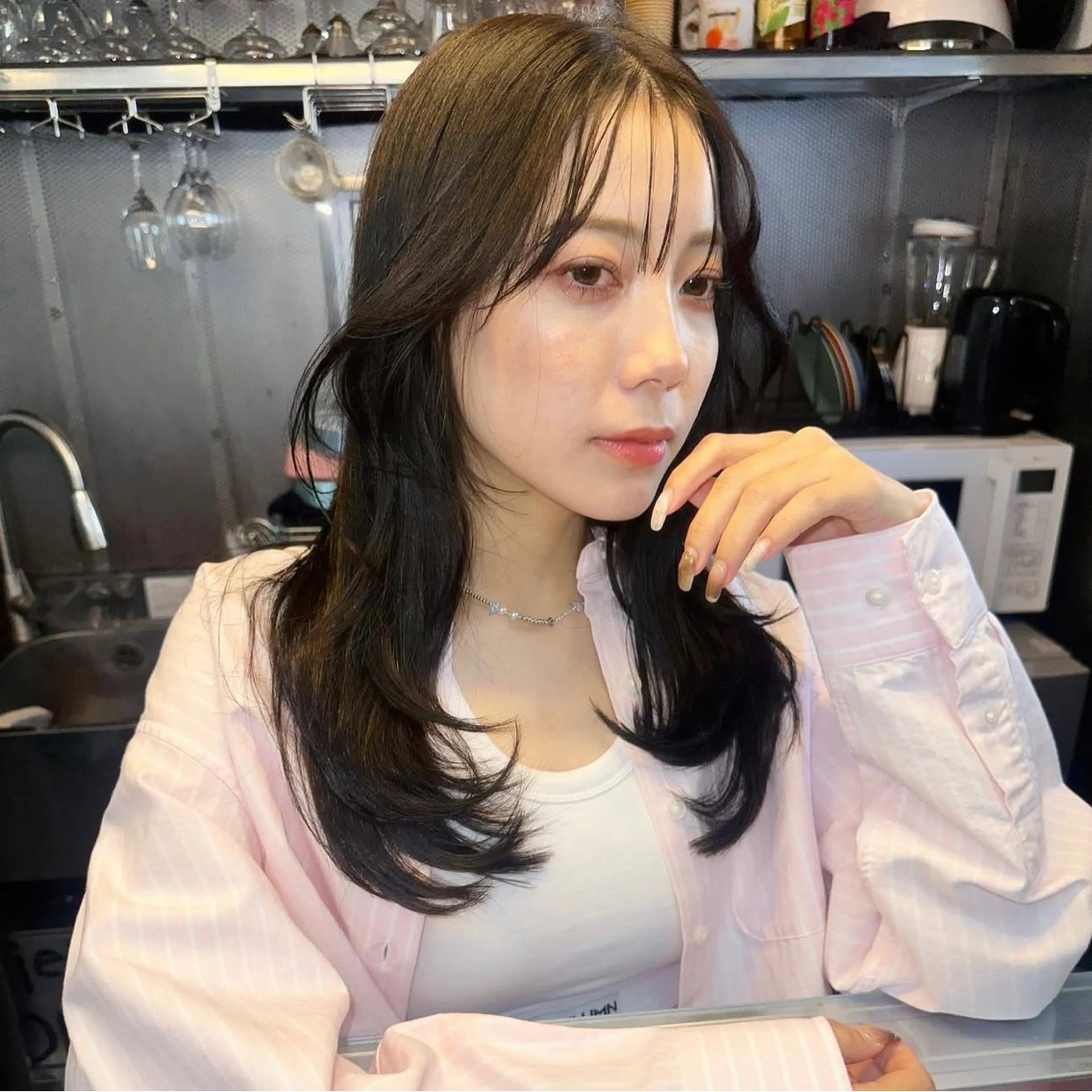 ロング カラー カット トリートメント 岡野 静華のヘアスタイル