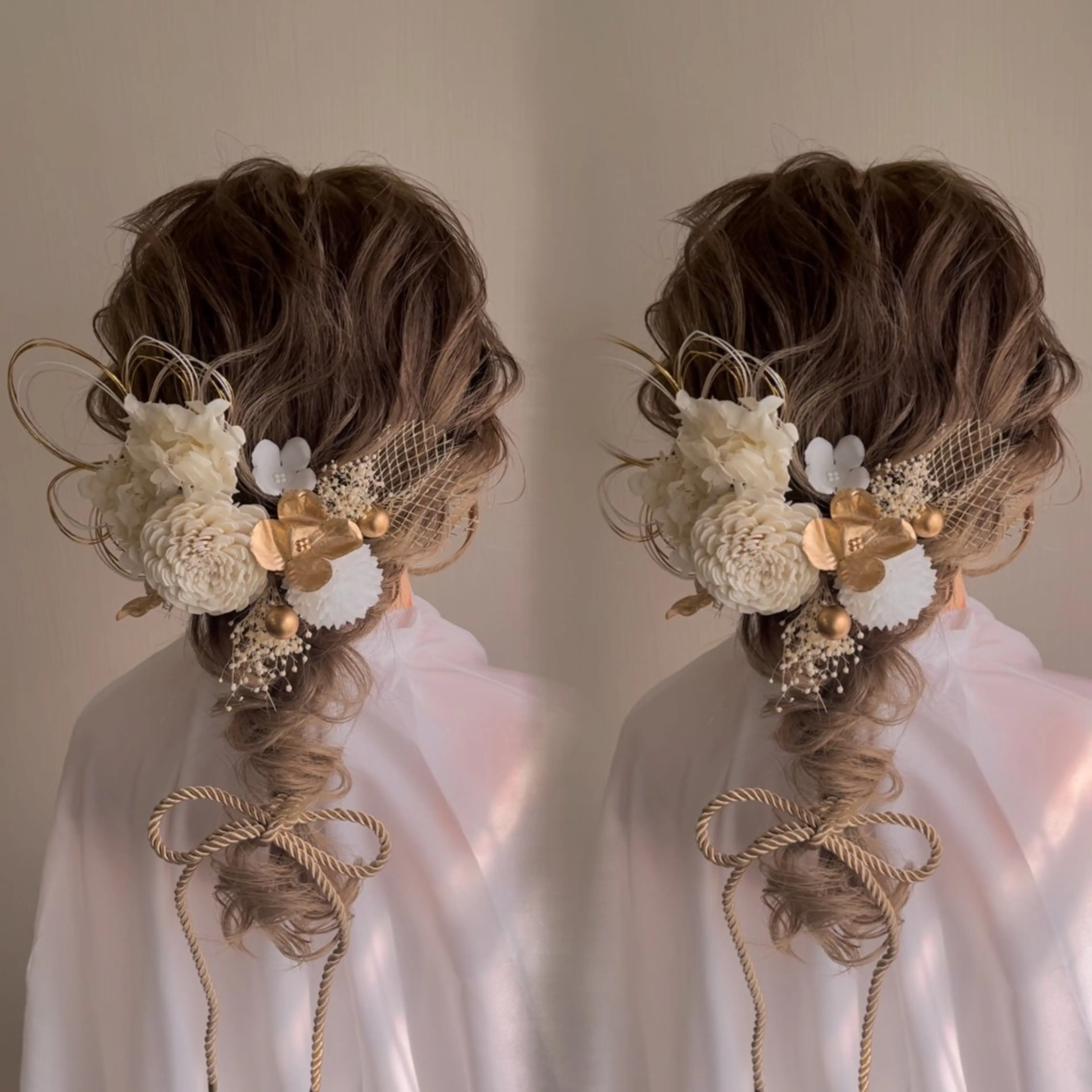 セミロング ヘアアレンジ 成人式 結婚式・ブライダル 卒業式のヘアスタイル ヘアセット エクステ/ハイトーン /HARUNAのヘアスタイル