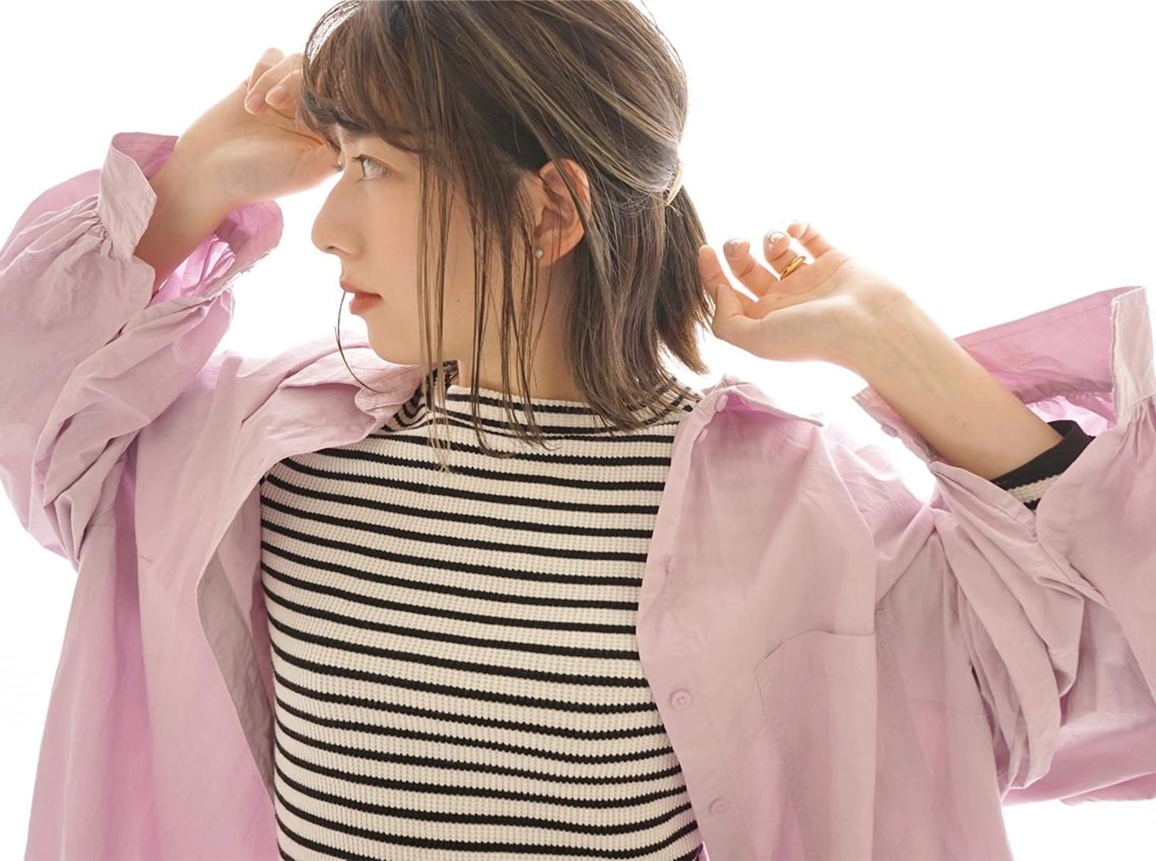 ショート カラー ヘアアレンジ 撮影モデル 花井 啓好のヘアスタイル