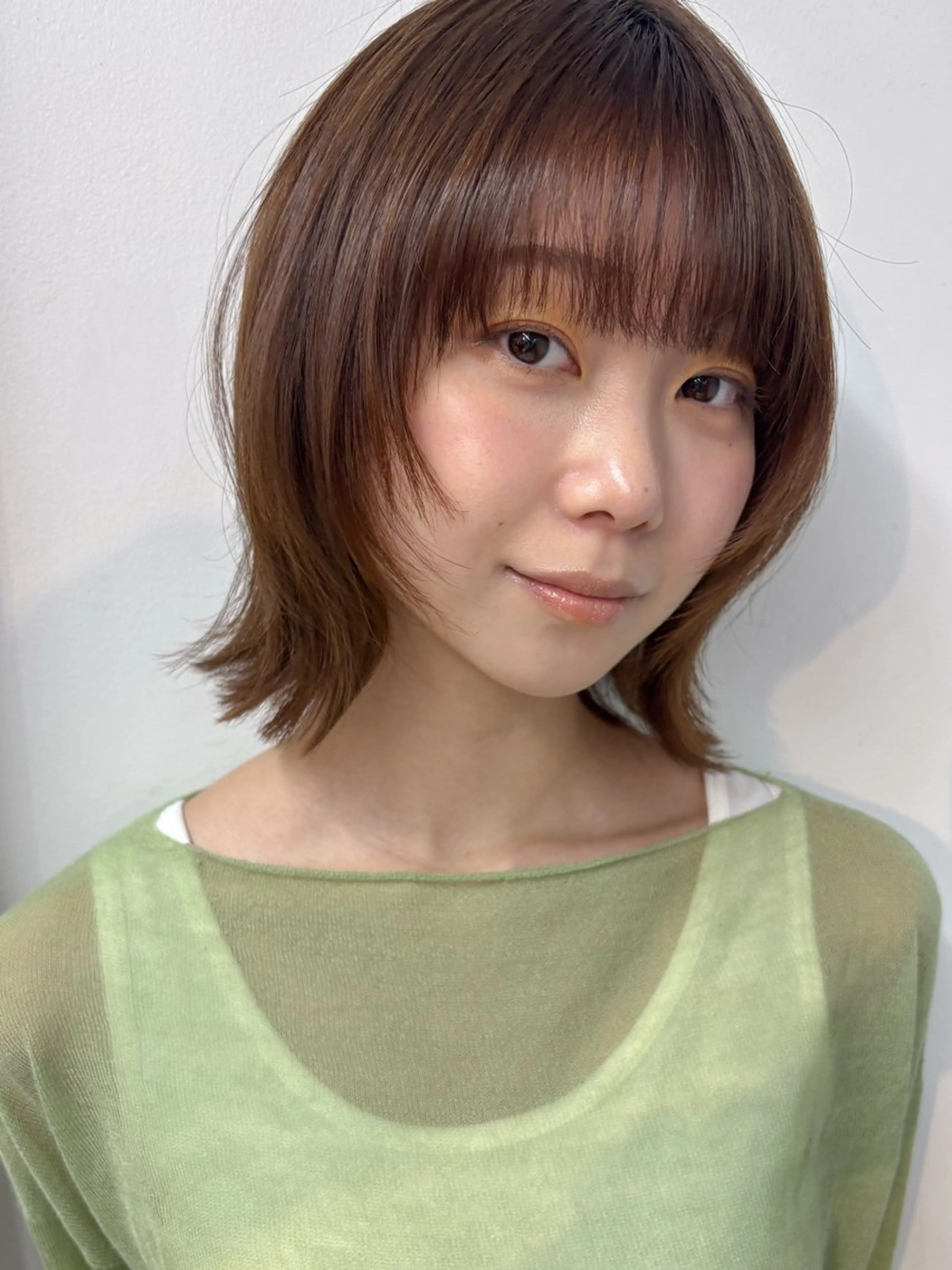ミディアム カラー ボブレイヤー ボブ レイヤーカット カット ヘアカラー トリートメント ボブ/ミディアム 親しみやすさ/さくらのヘアスタイル