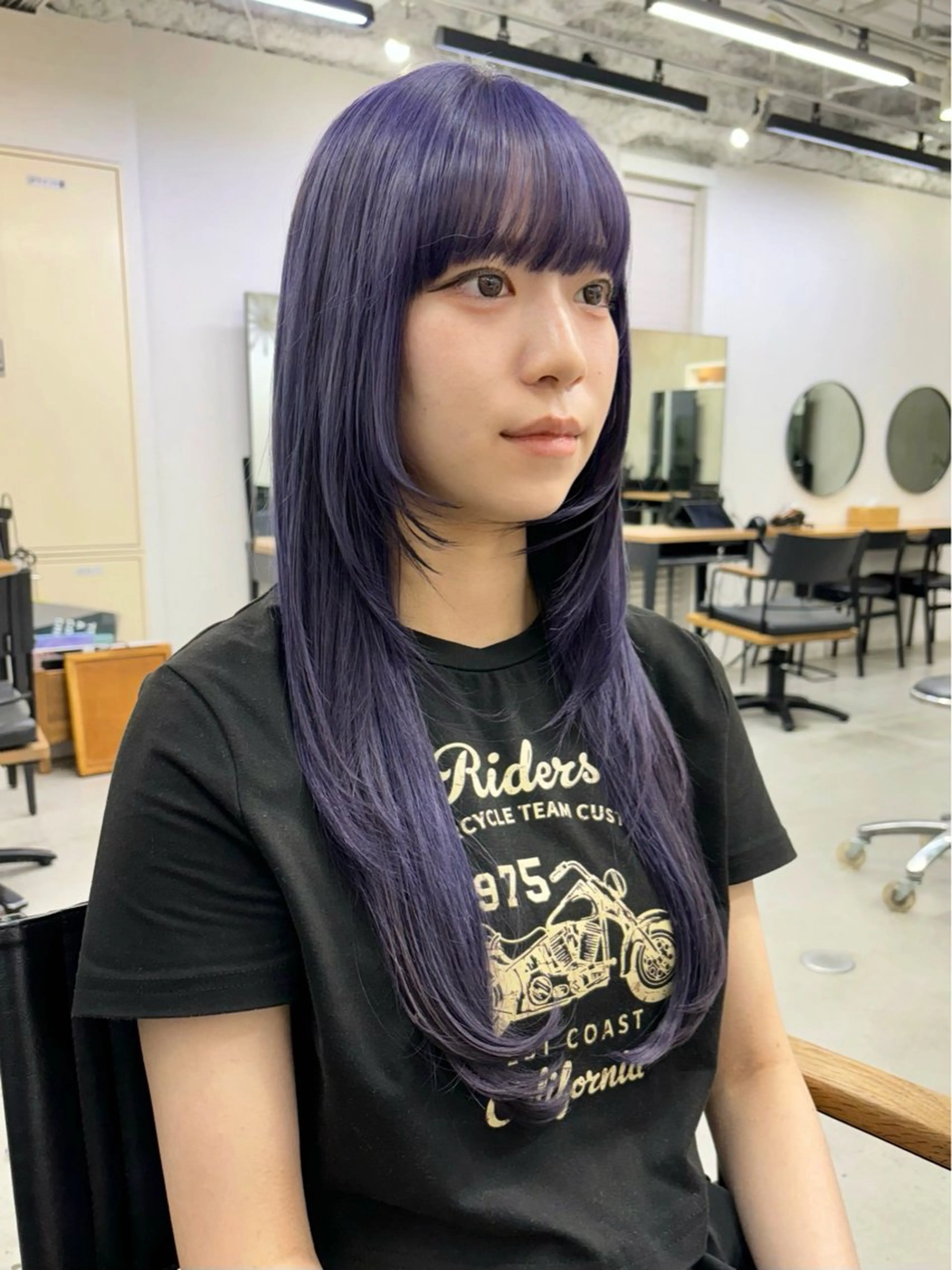 ロング カラー ヘアアレンジ ヘアカラー 坂齋大地／レイヤー/ ミルクティーのヘアスタイル