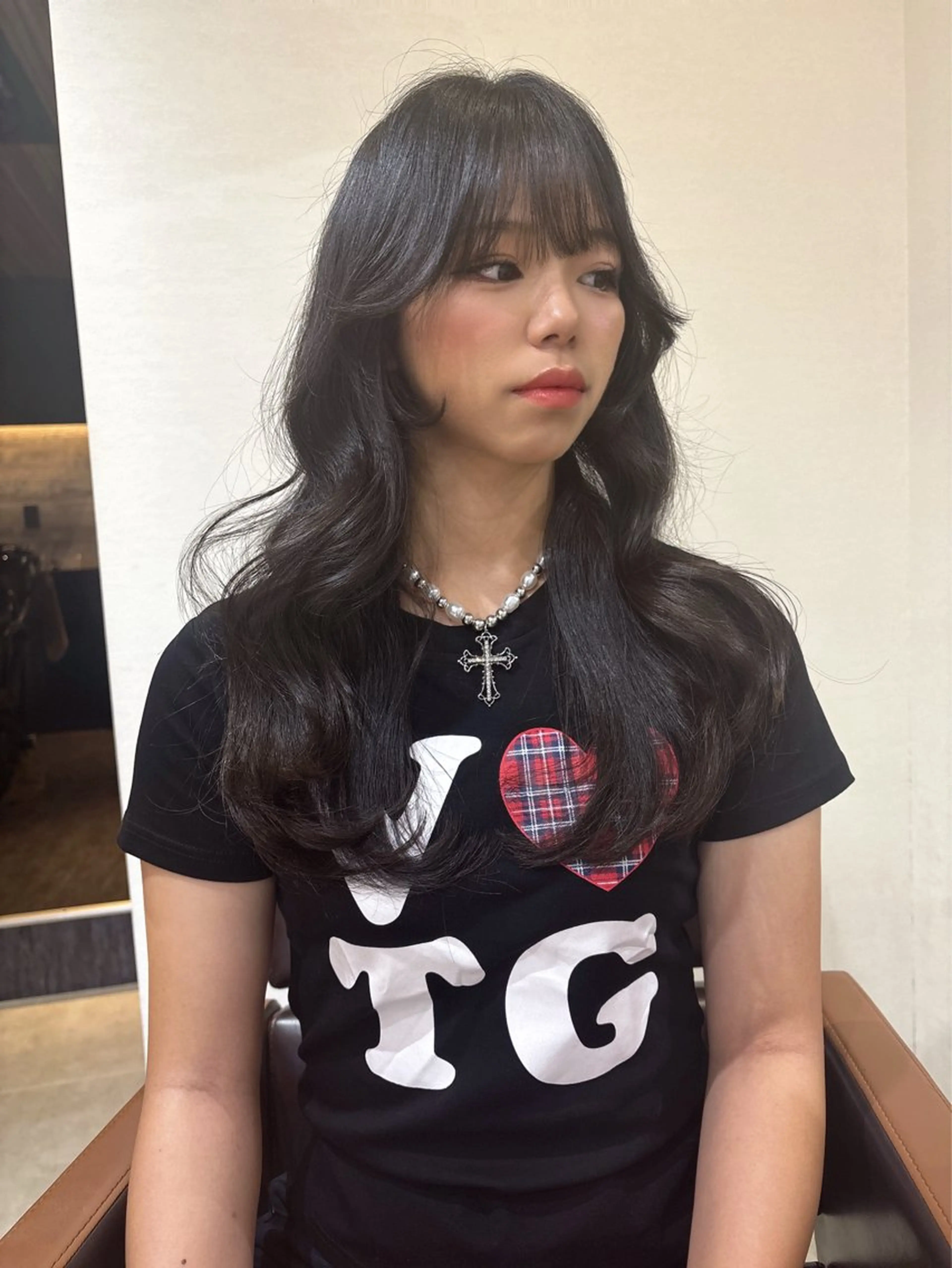 セミロング レイヤーカット/韓国 /艶髪/ダブルカラーのヘアスタイル