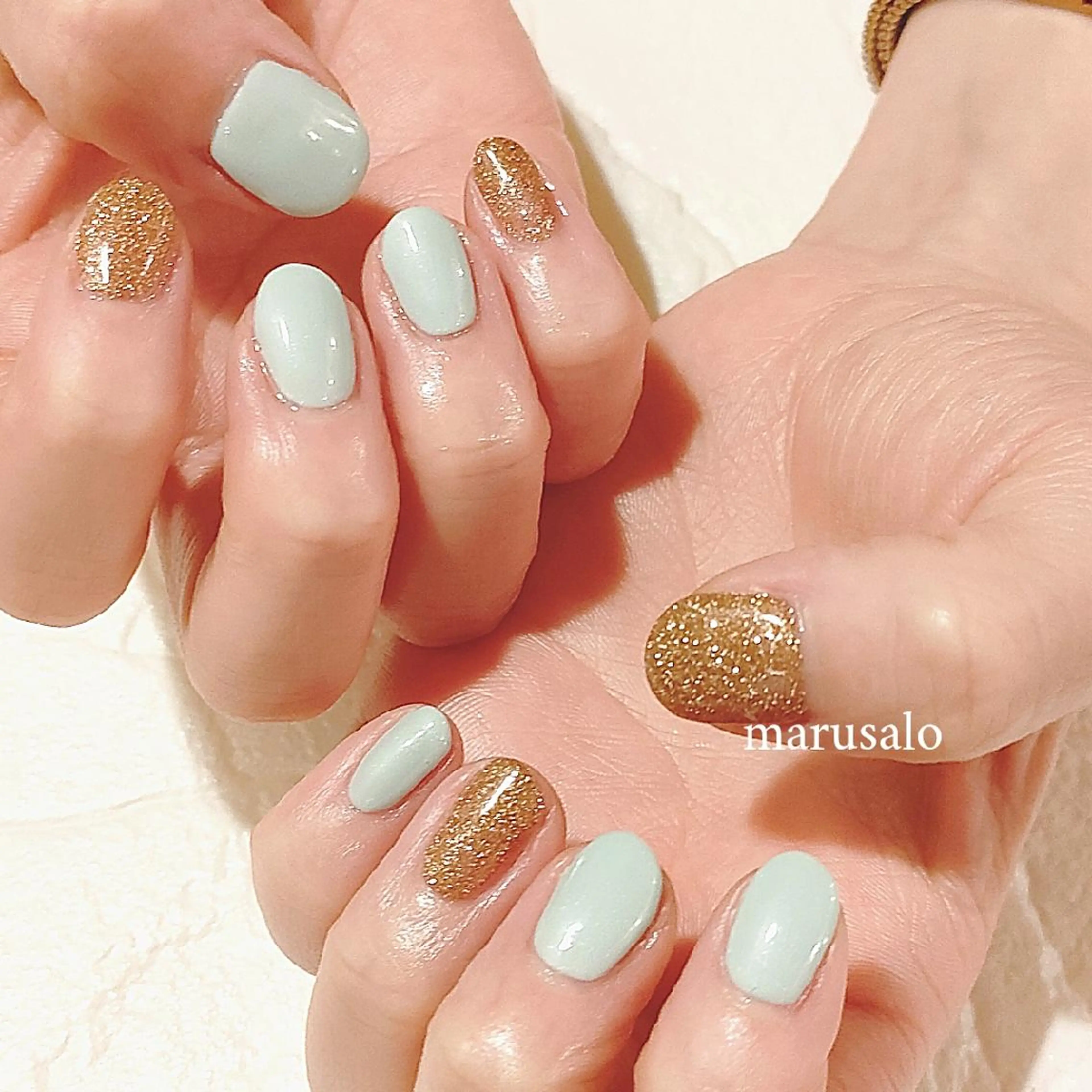 ネイル ラメ(グリッター) ワンカラーネイル シンプルネイル 冬ネイル ハンドネイル marusalo nailのネイルデザイン
