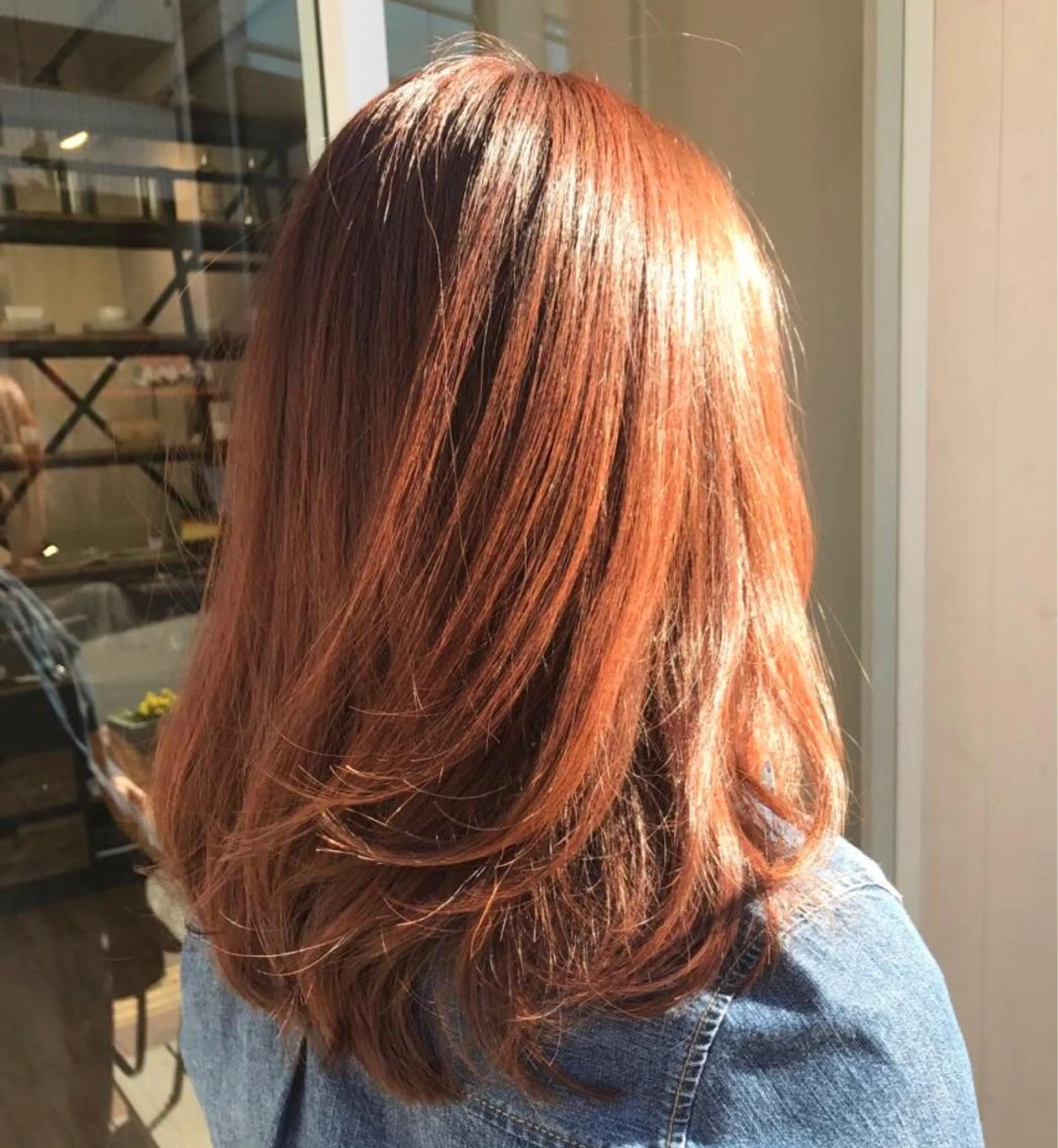 ロング カラー オレンジ カット ヘアカラー トリートメント 新井 友菜のヘアスタイル