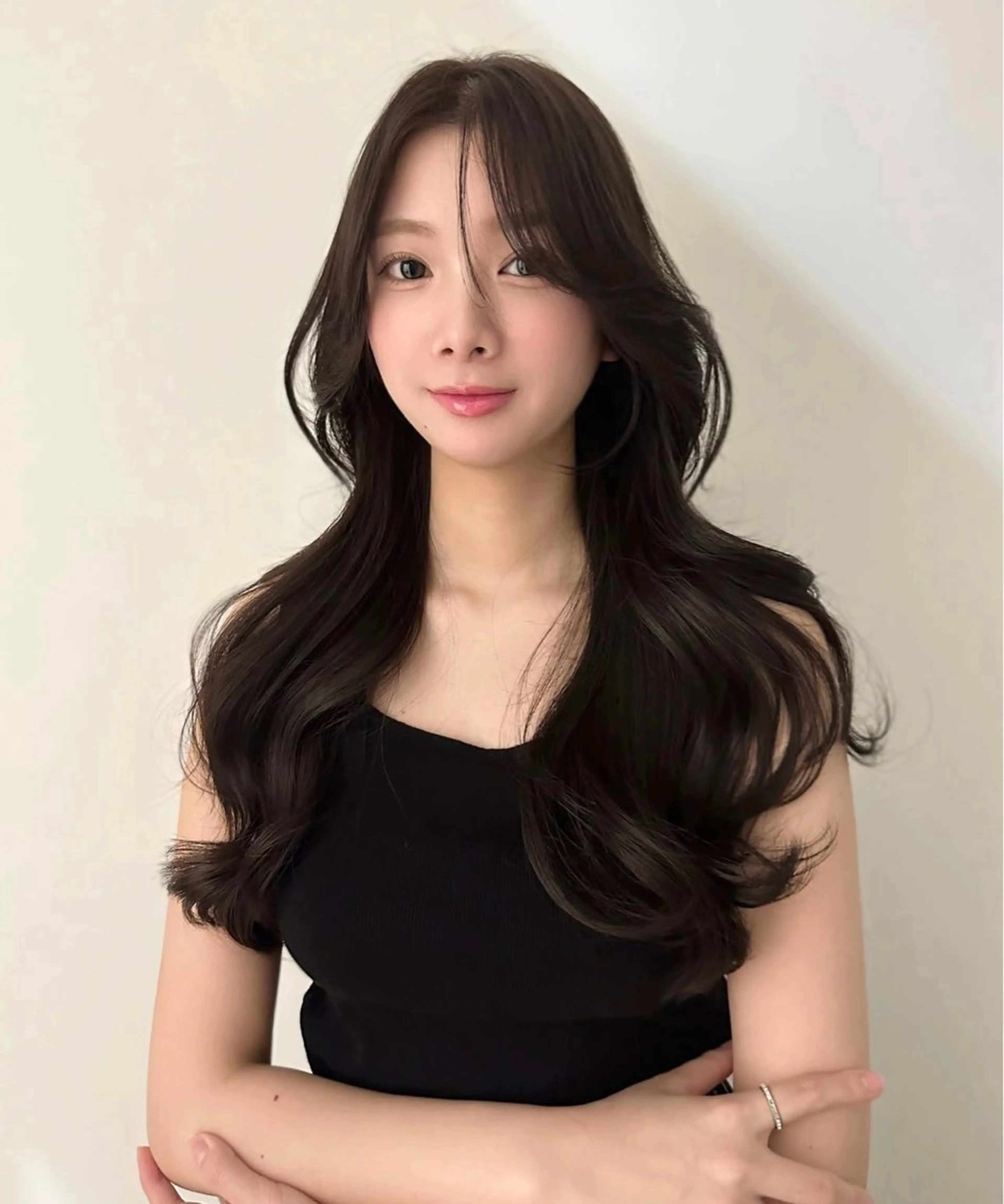 ロング 中嶋蓮 透明感カラー韓国ヘアのヘアスタイル