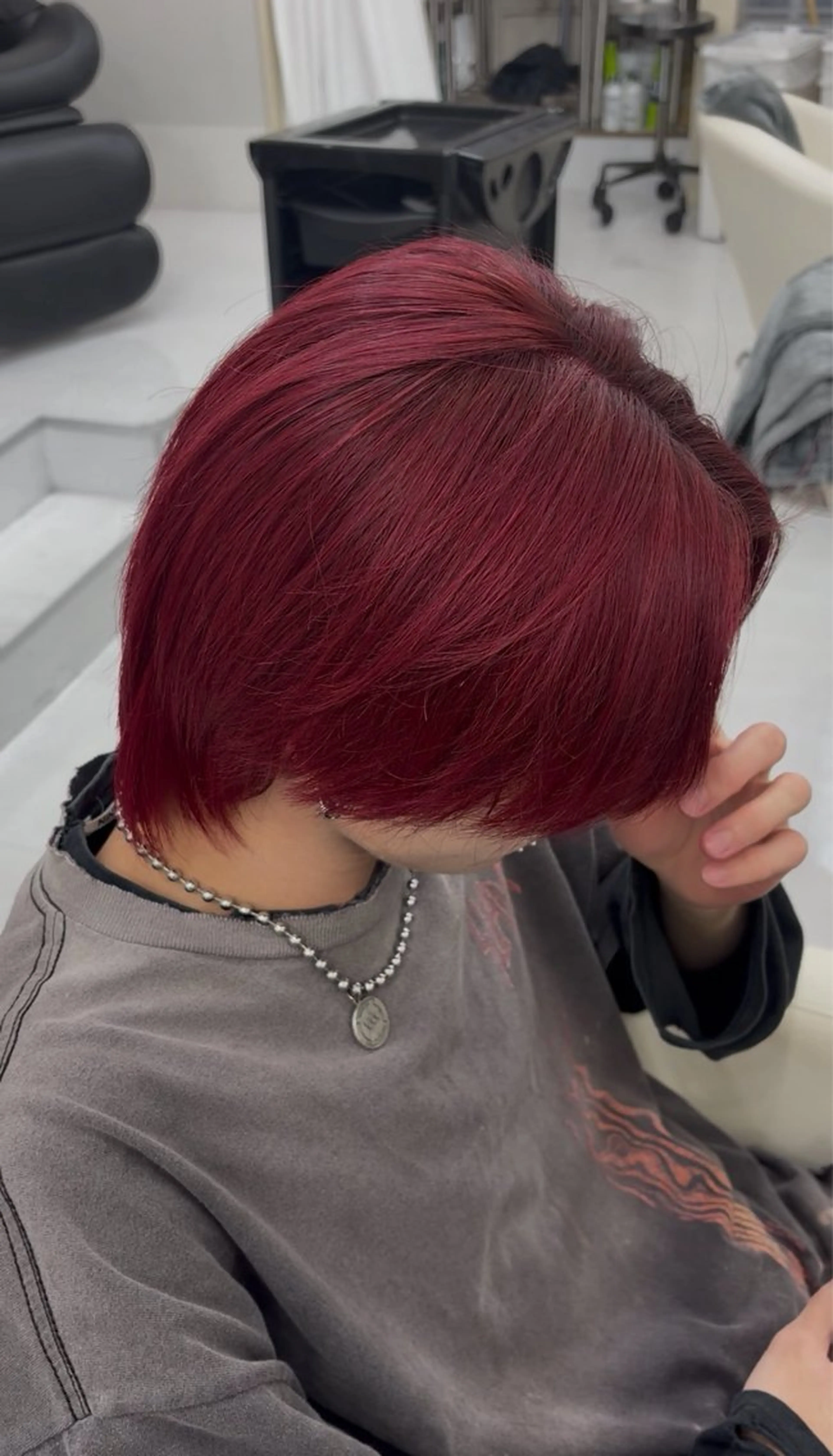 ショート カラー レッドカラー ヘアカラー 新宿/ハイトーン/ シールエクステ 祐介のヘアスタイル