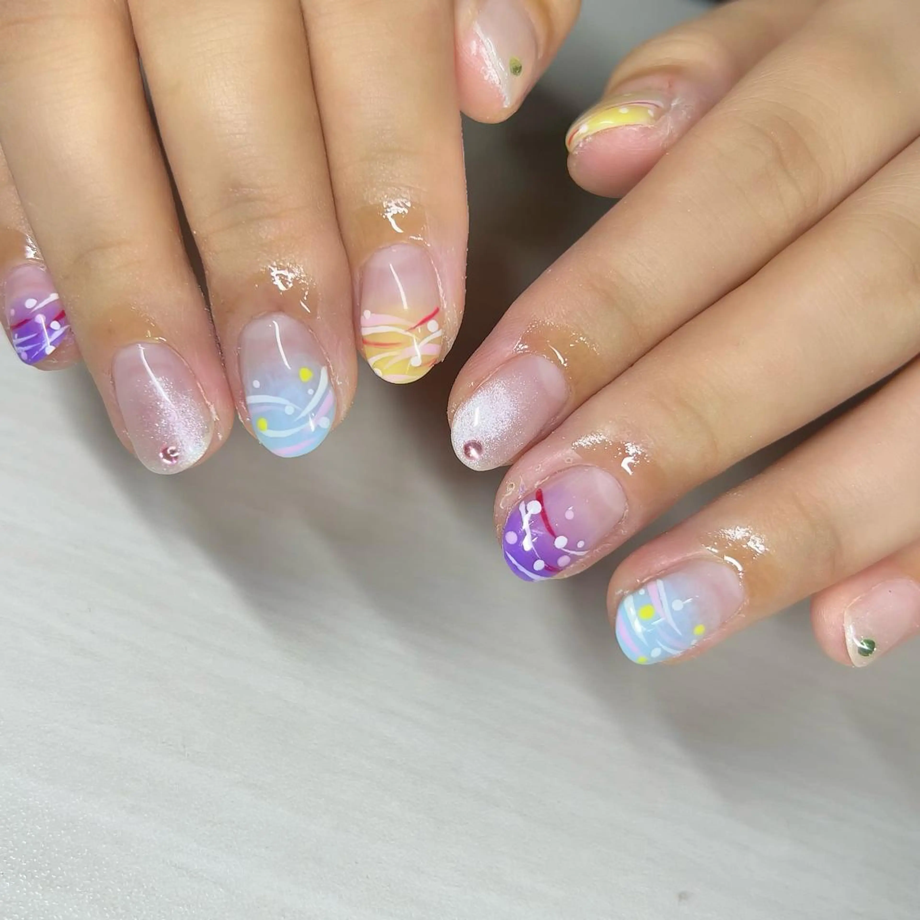 ネイル ヨーヨーネイル ハンドネイル 【Yappy🌈】 💖P-tanaのネイルデザイン