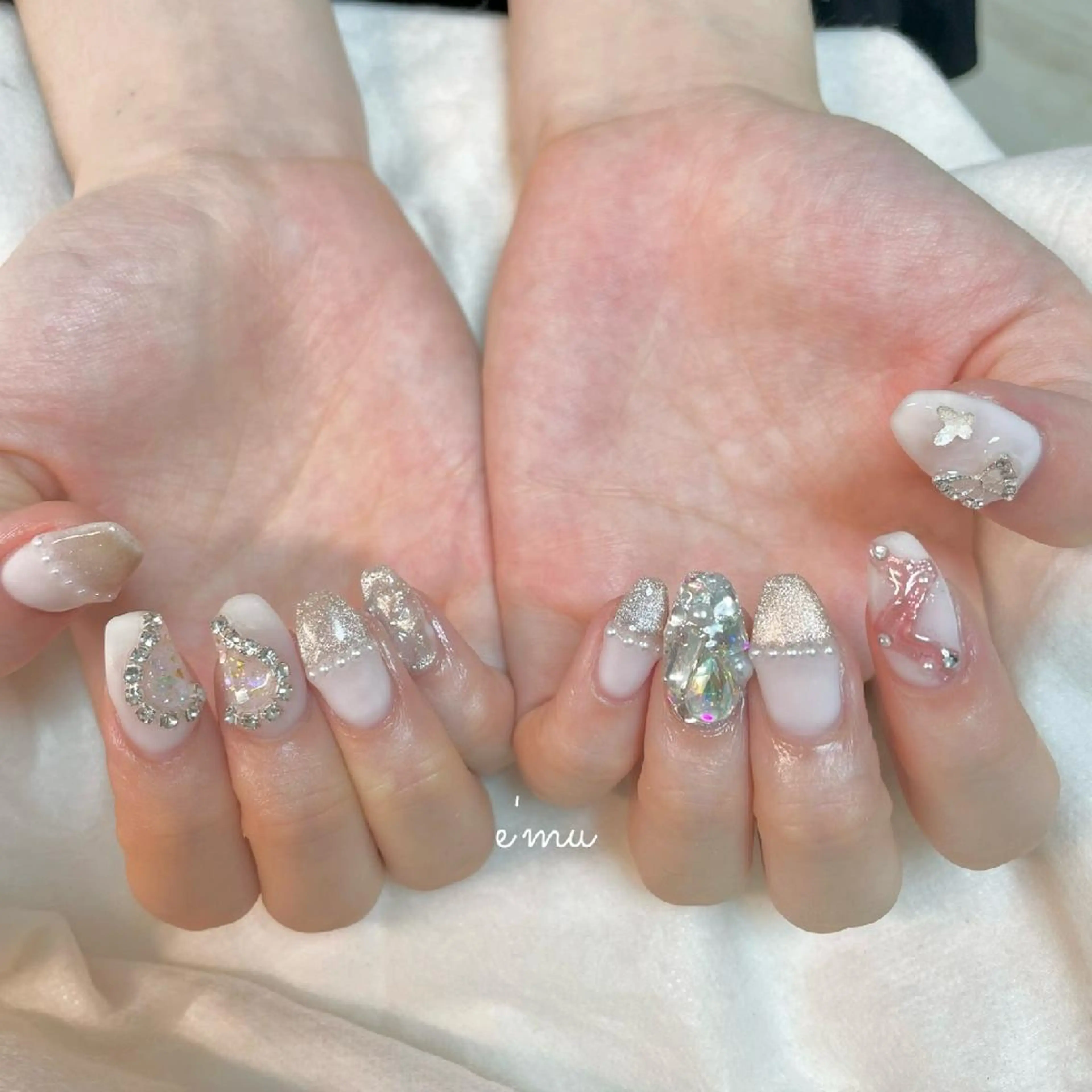 ネイル ハート マグネットネイル 春ネイル nail salon e'mu💐のネイルデザイン
