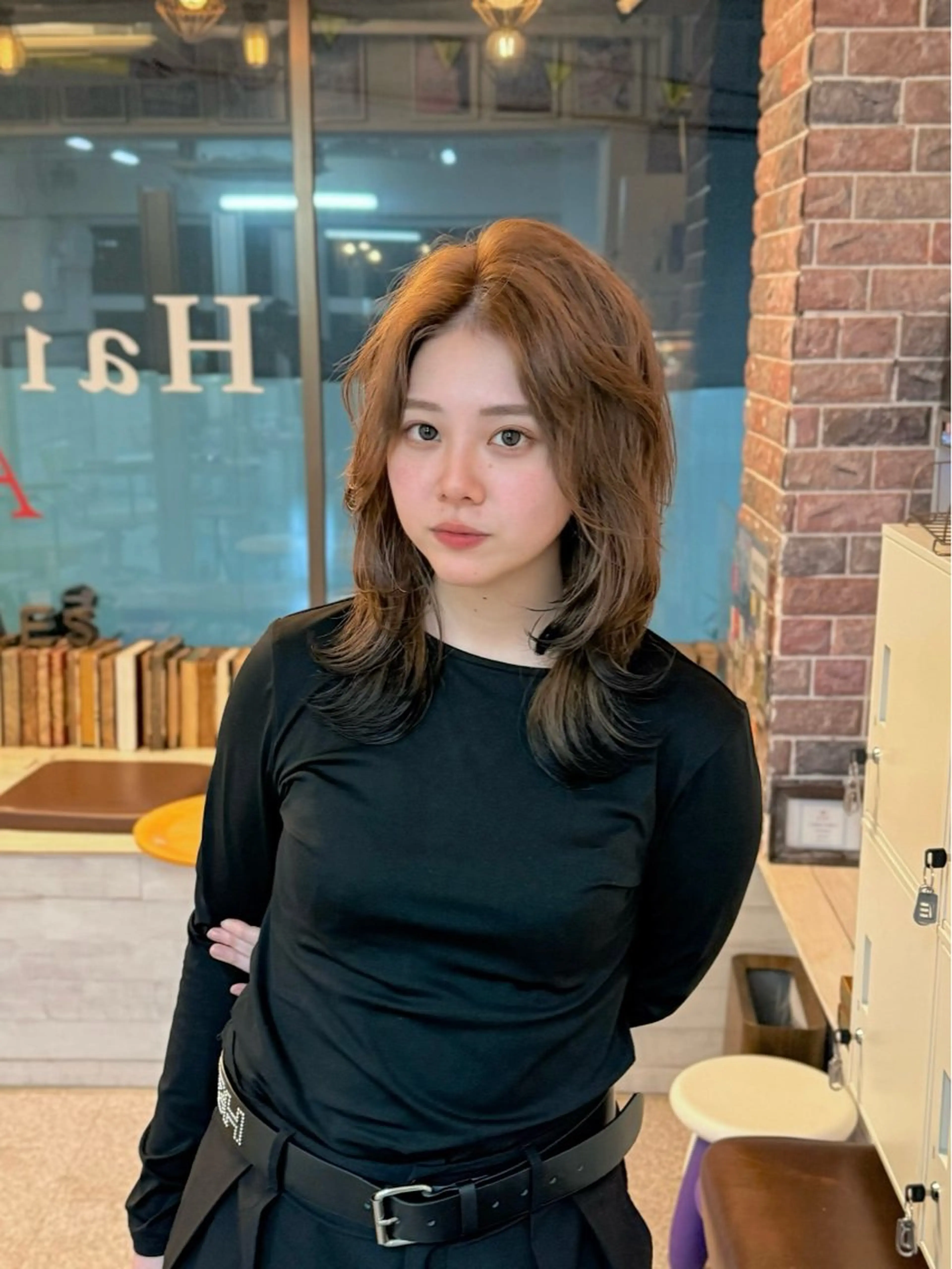 セミロング カラー カット ヘアカラー トリートメント ウルフレイヤー エクステ/kokiのヘアスタイル