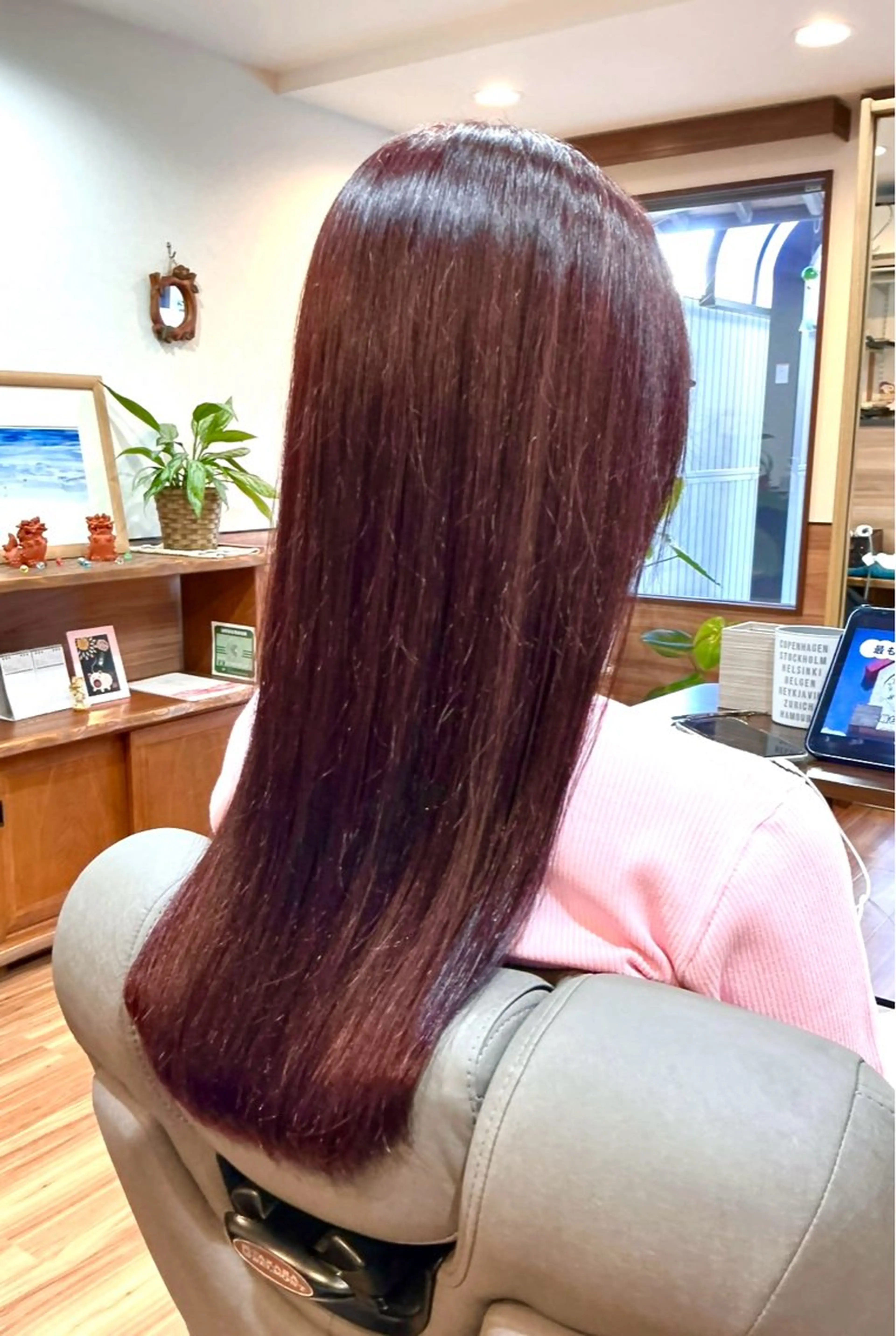 ロング カラー 縮毛矯正 Annon プライベートサロンのヘアスタイル