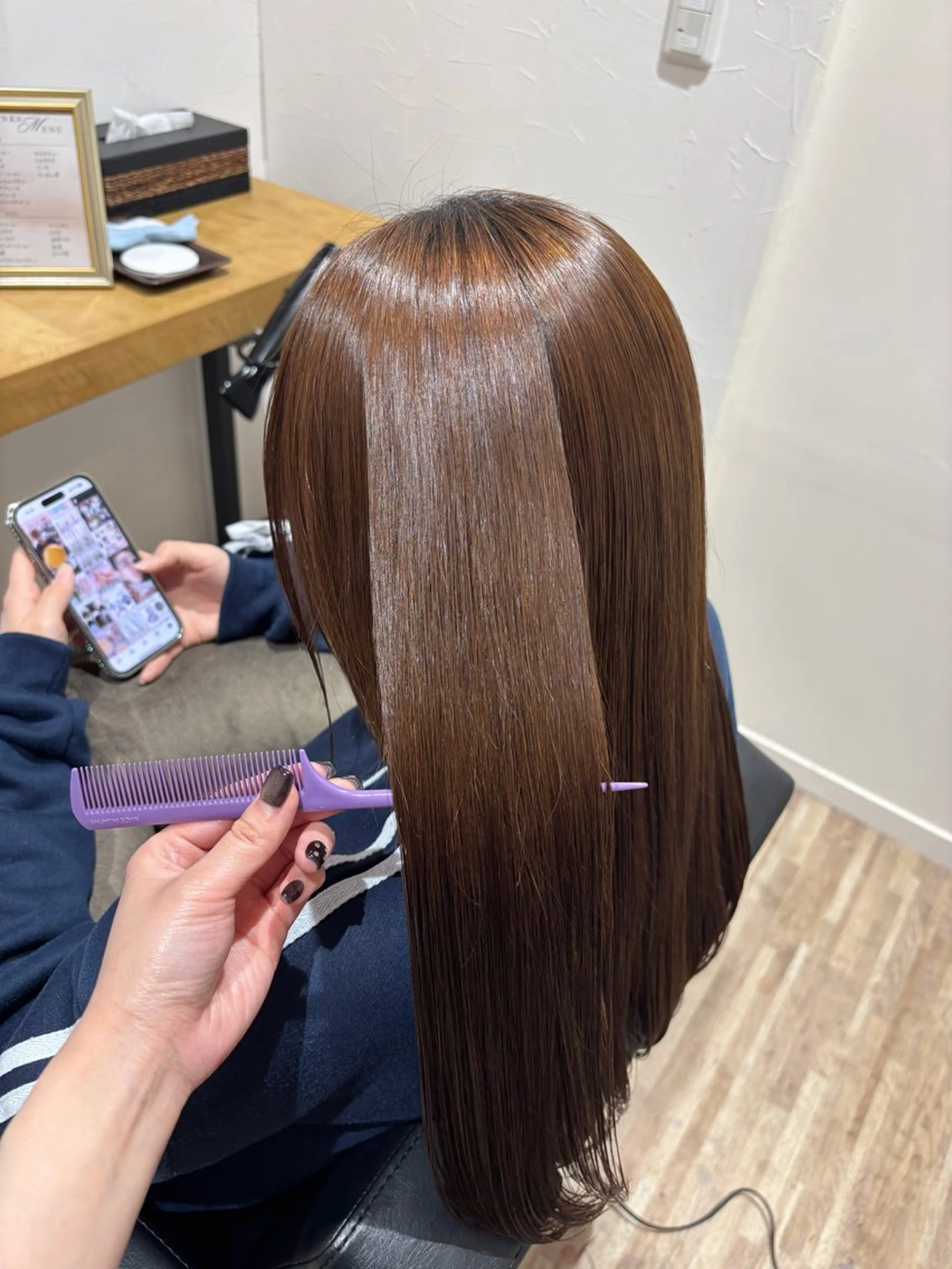 ロング カット 縮毛矯正 吉田 千洸のヘアスタイル