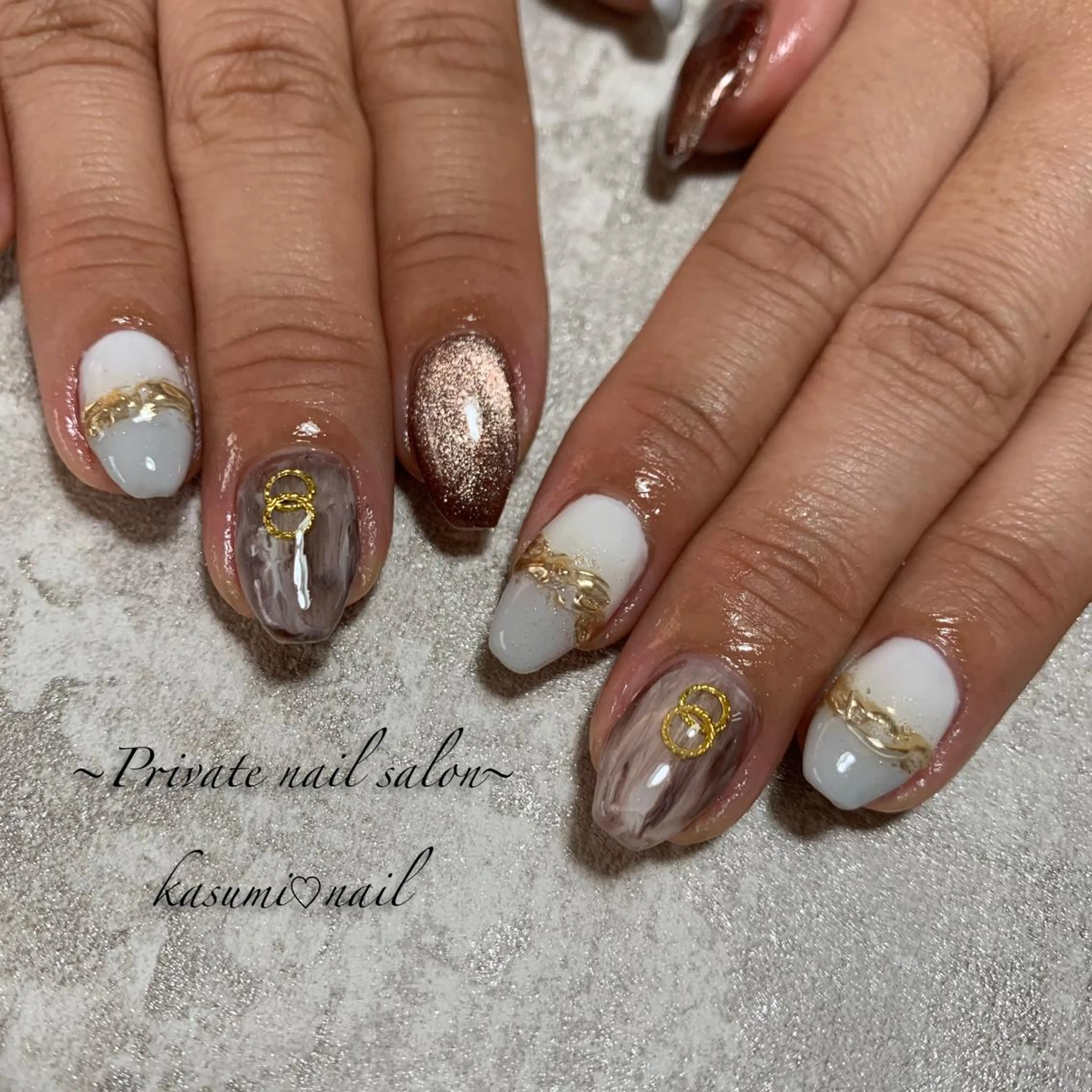 ネイル マグネットネイル ミラーネイル ニュアンスネイル 春ネイル KASUMI♡ Nailのネイルデザイン