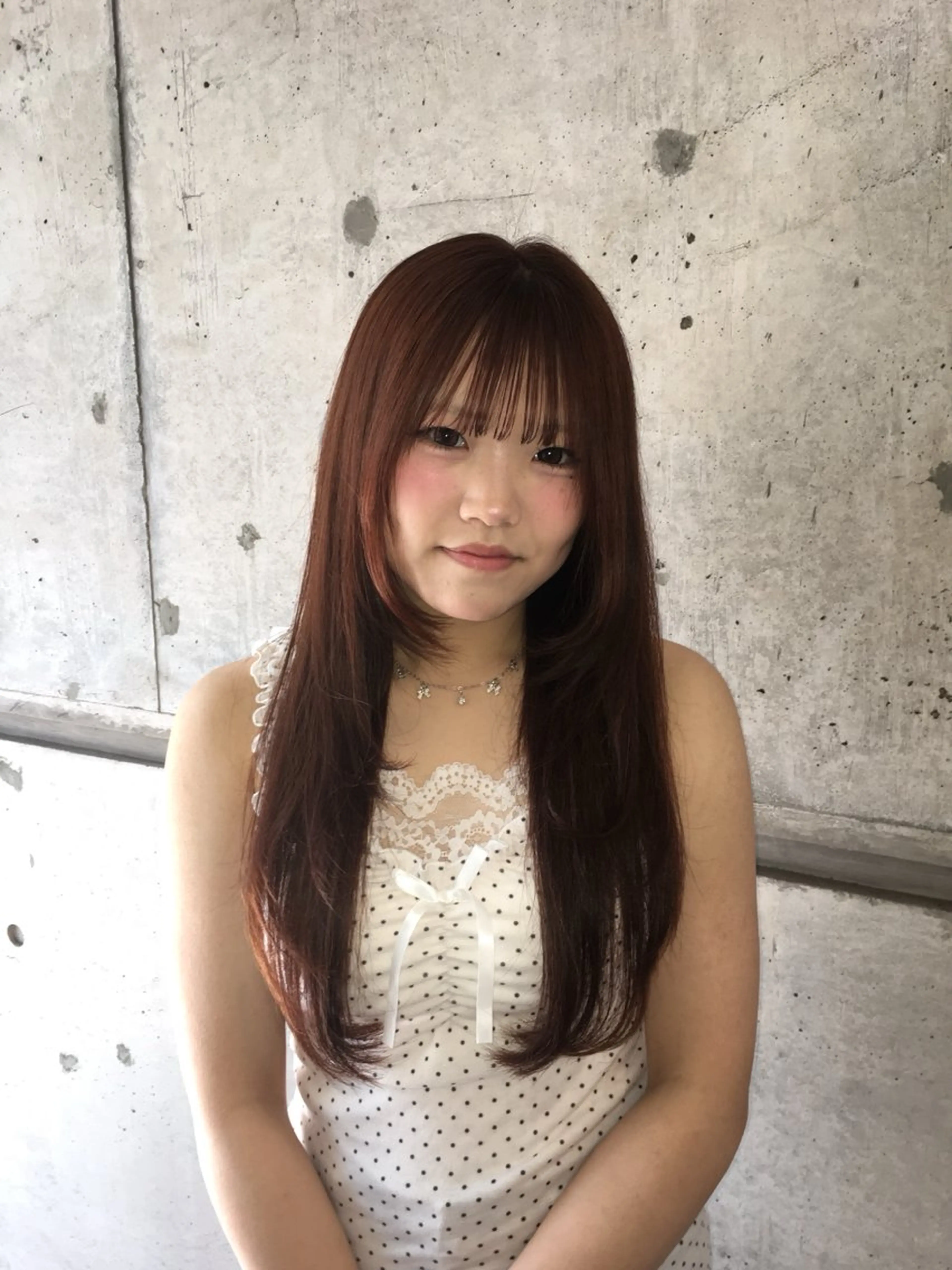 ロング カラー ダブルカラー ヘアカラー トリートメント eMu_ rimiのヘアスタイル