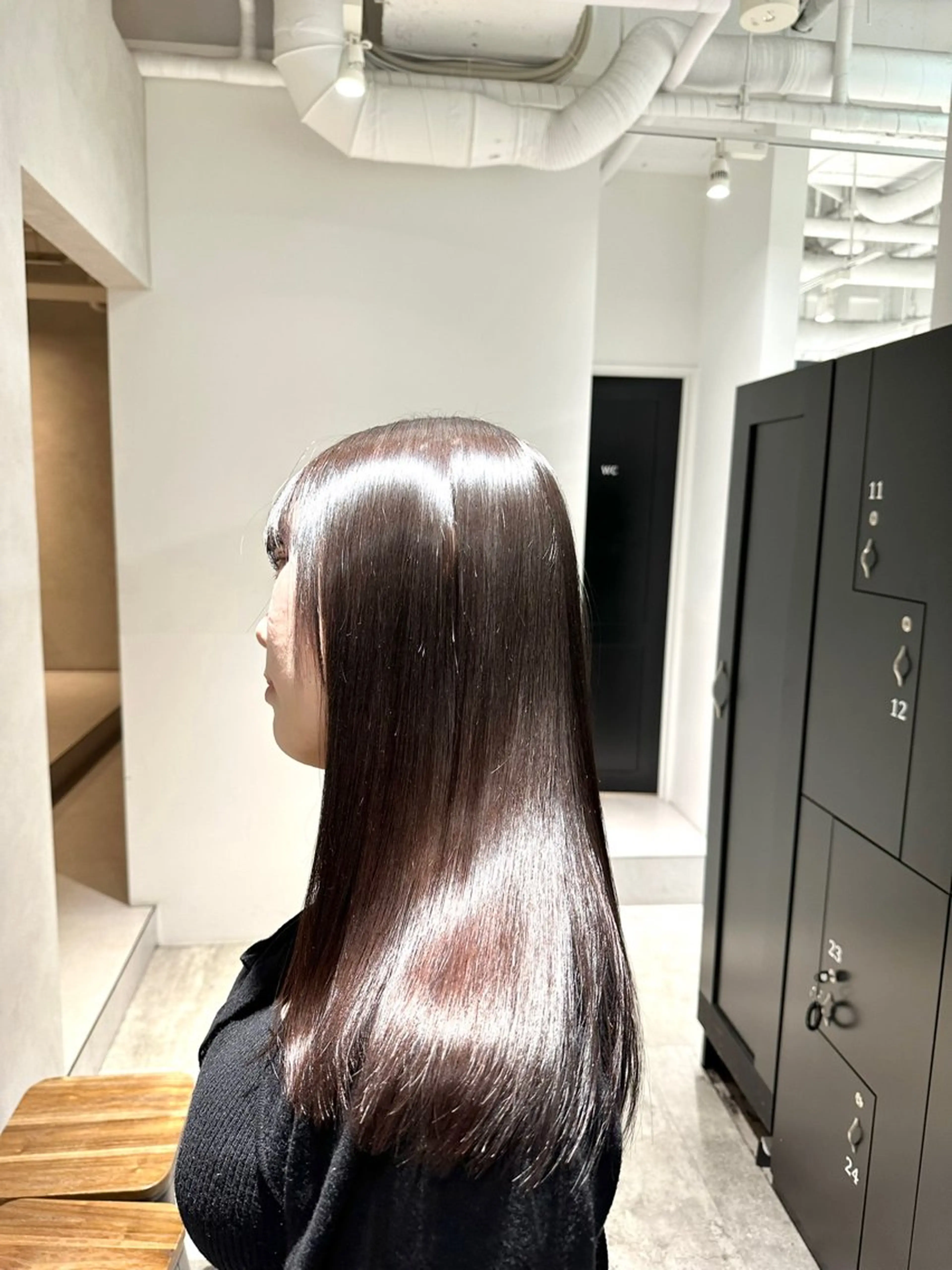 セミロング カラー パーマ ヘアアレンジ セミロングパーマ 髪質改善 縮毛矯正 トリートメント ストレートパーマ 縮毛矯正 トリートメント 縮毛矯正/髪質改善/ ブリーチ毛/木元渓太のヘアスタイル