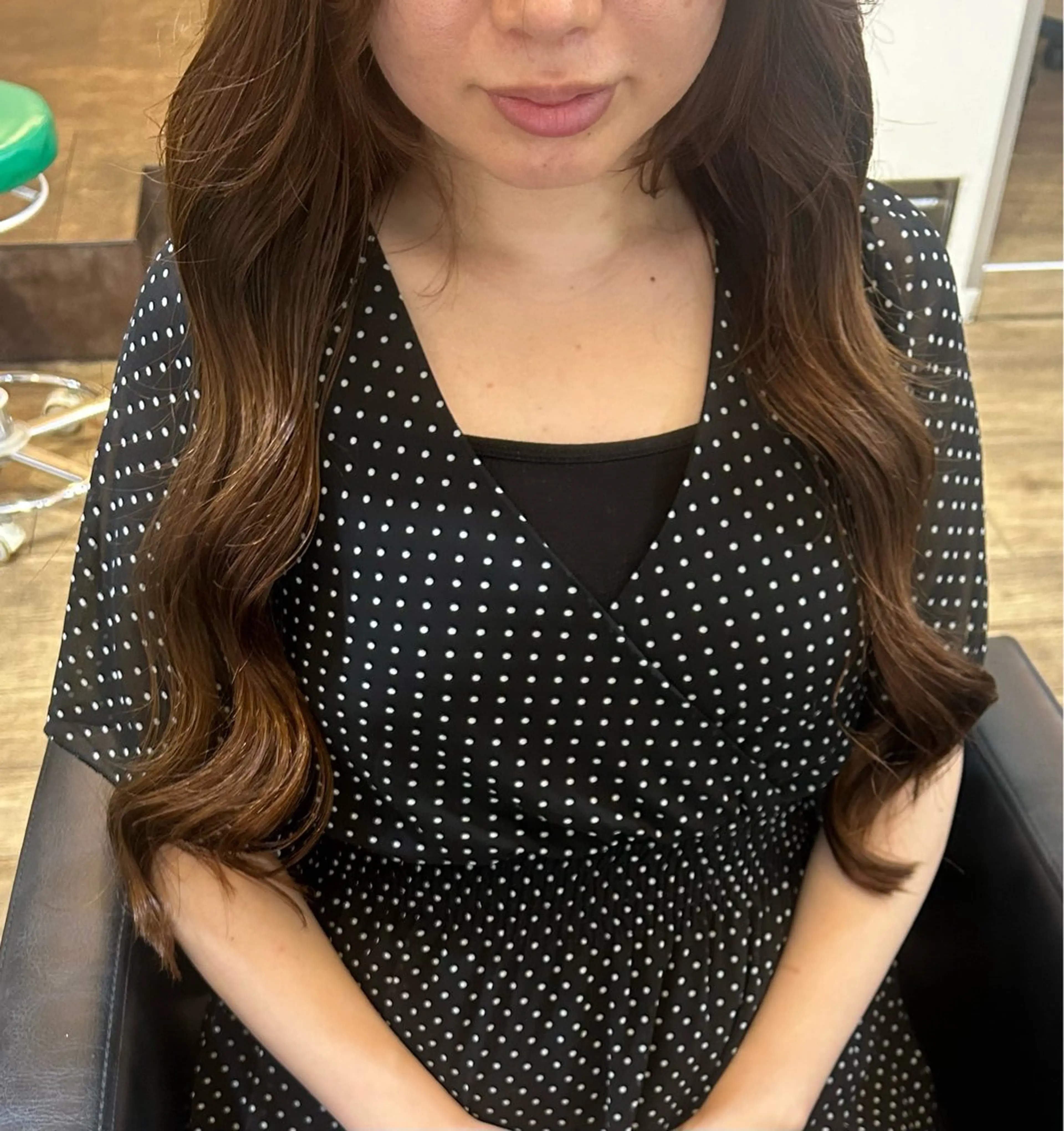 ロング ボブ くびれヘア 顔周りカット 韓国風ヘア レイヤーカット ブリーチなしベージュ /ヘアセット/ミユのヘアスタイル