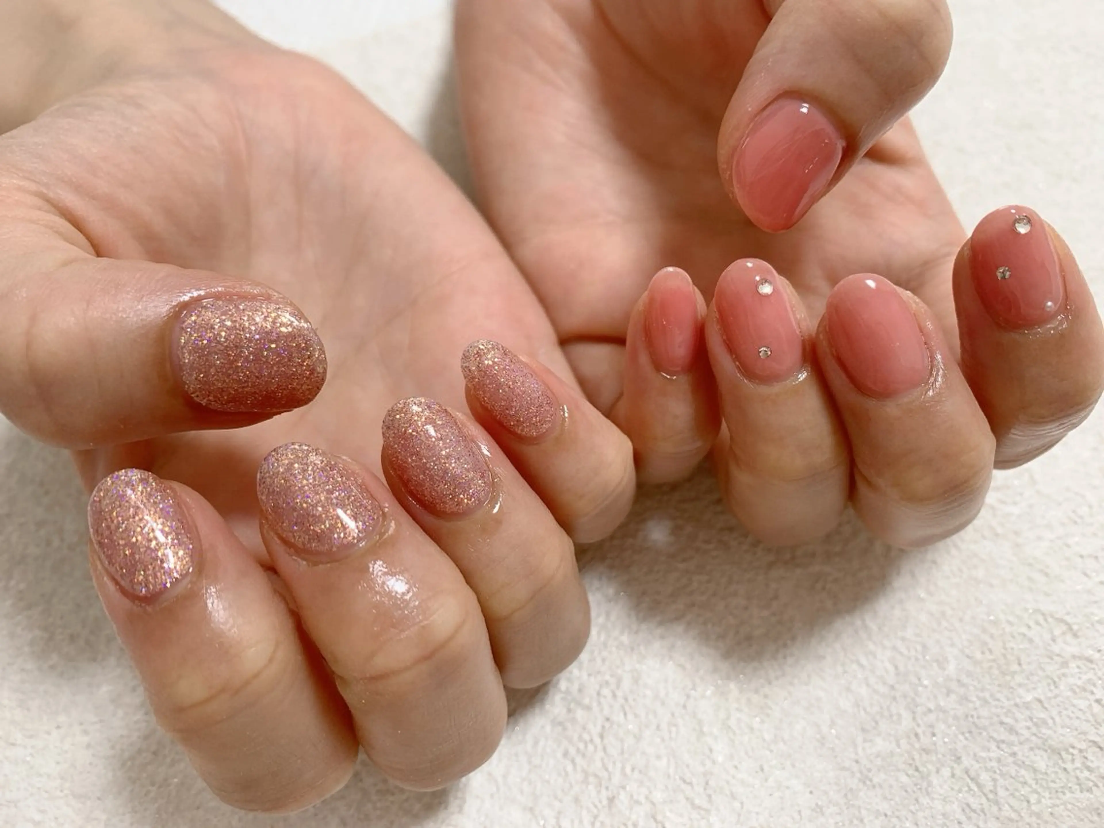 ネイル ジェルネイル ラメ(グリッター) メンズネイル パラジェル ピンク kiki nail たまプラーザのネイルデザイン