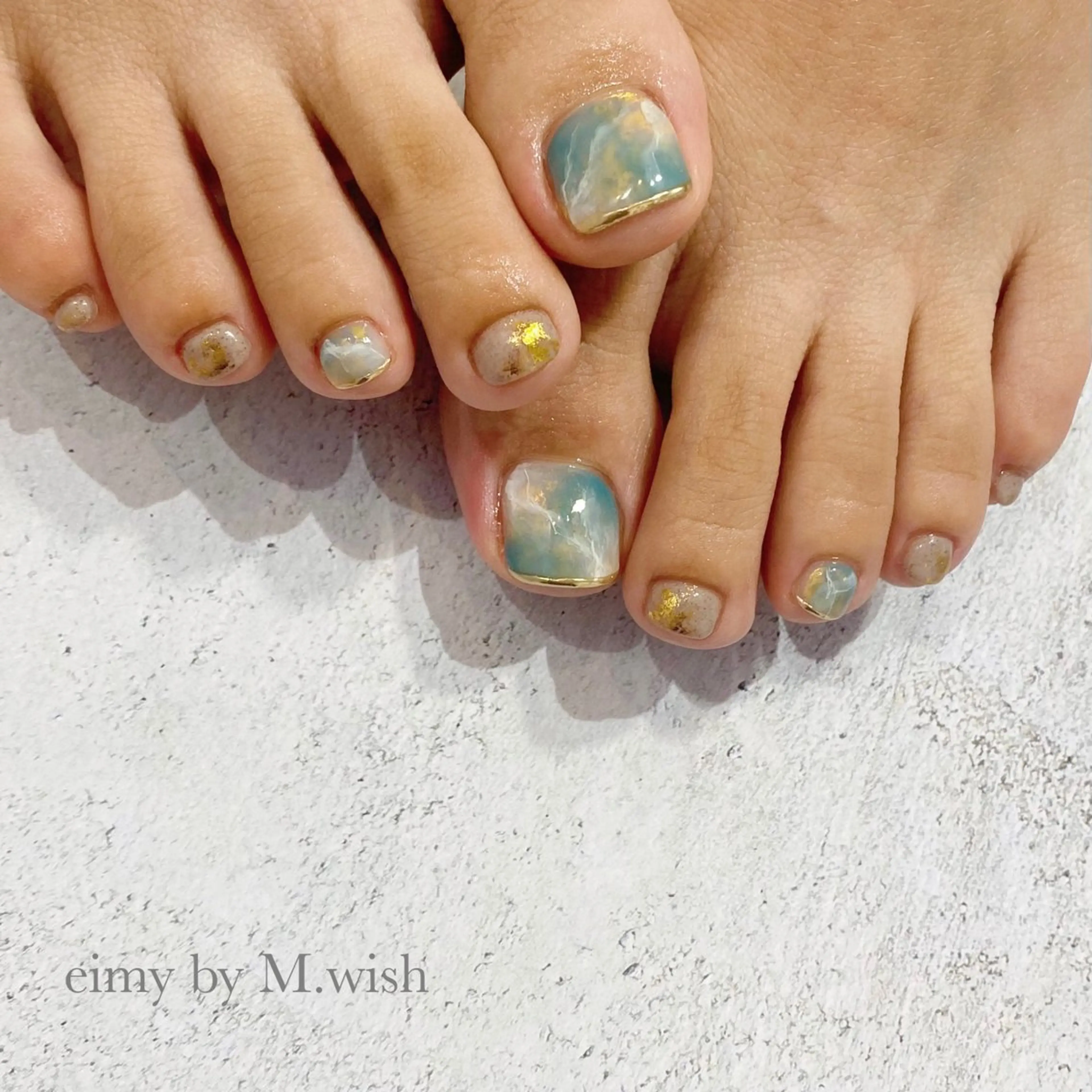 ネイル フットネイル 大理石ネイル(マーブル) CLALA 🌼kimikoのネイルデザイン