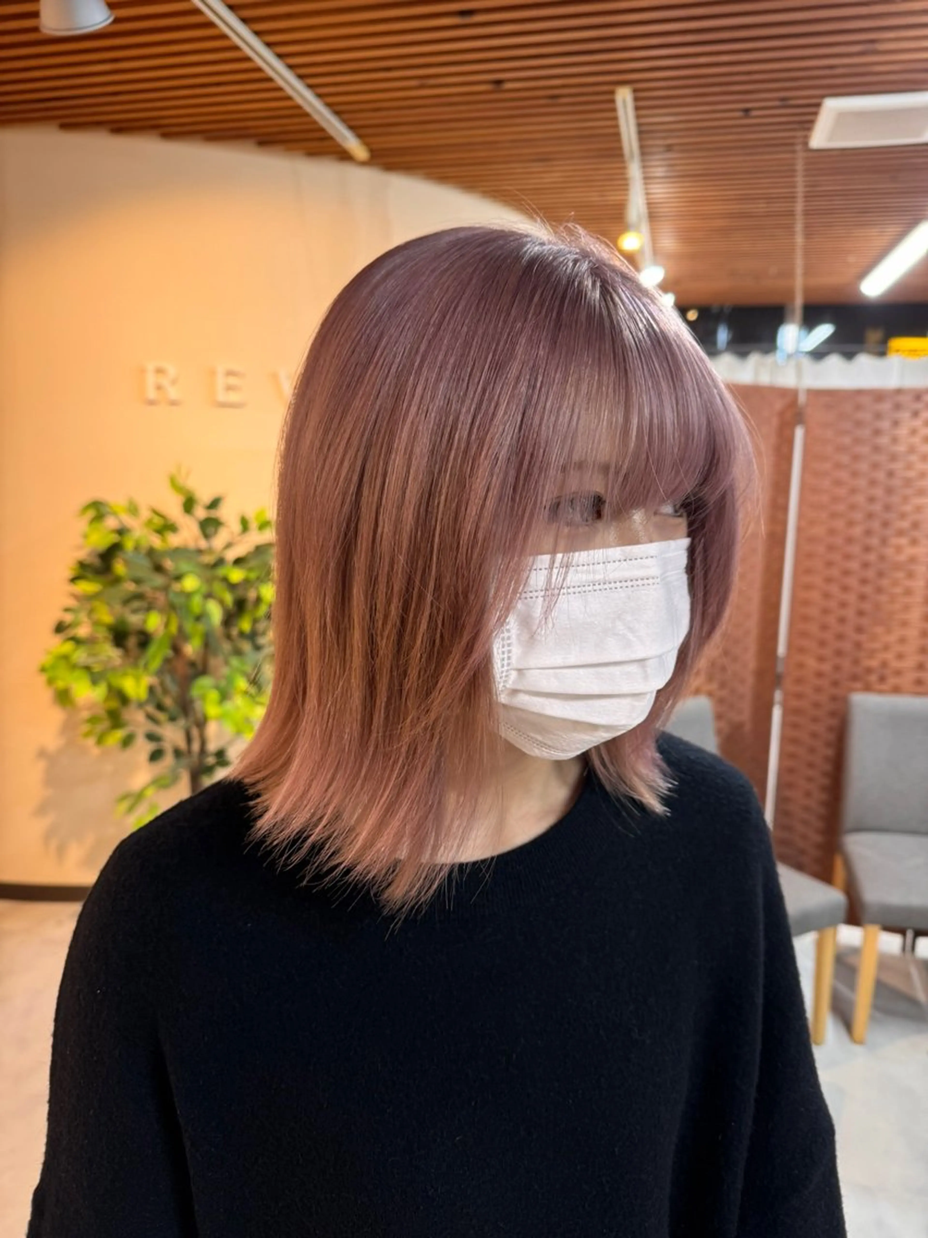 ミディアム カラー カット ヘアカラー ルーツ/ デザイン/ ハイトーン/おこのぎのヘアスタイル
