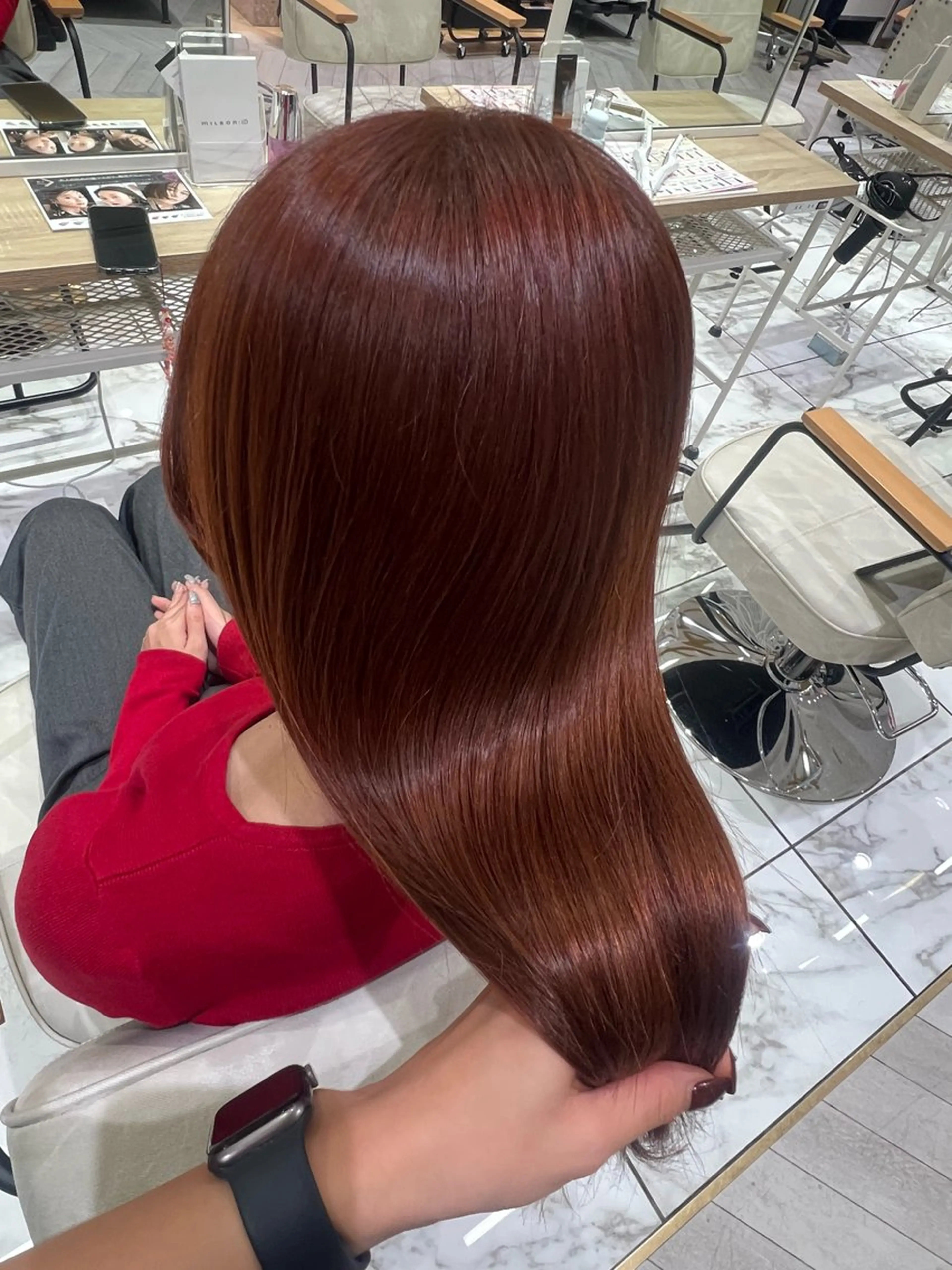 ロング オレンジブラウン ヘアカラー 学生人気no.1 🦋ナツミのヘアスタイル