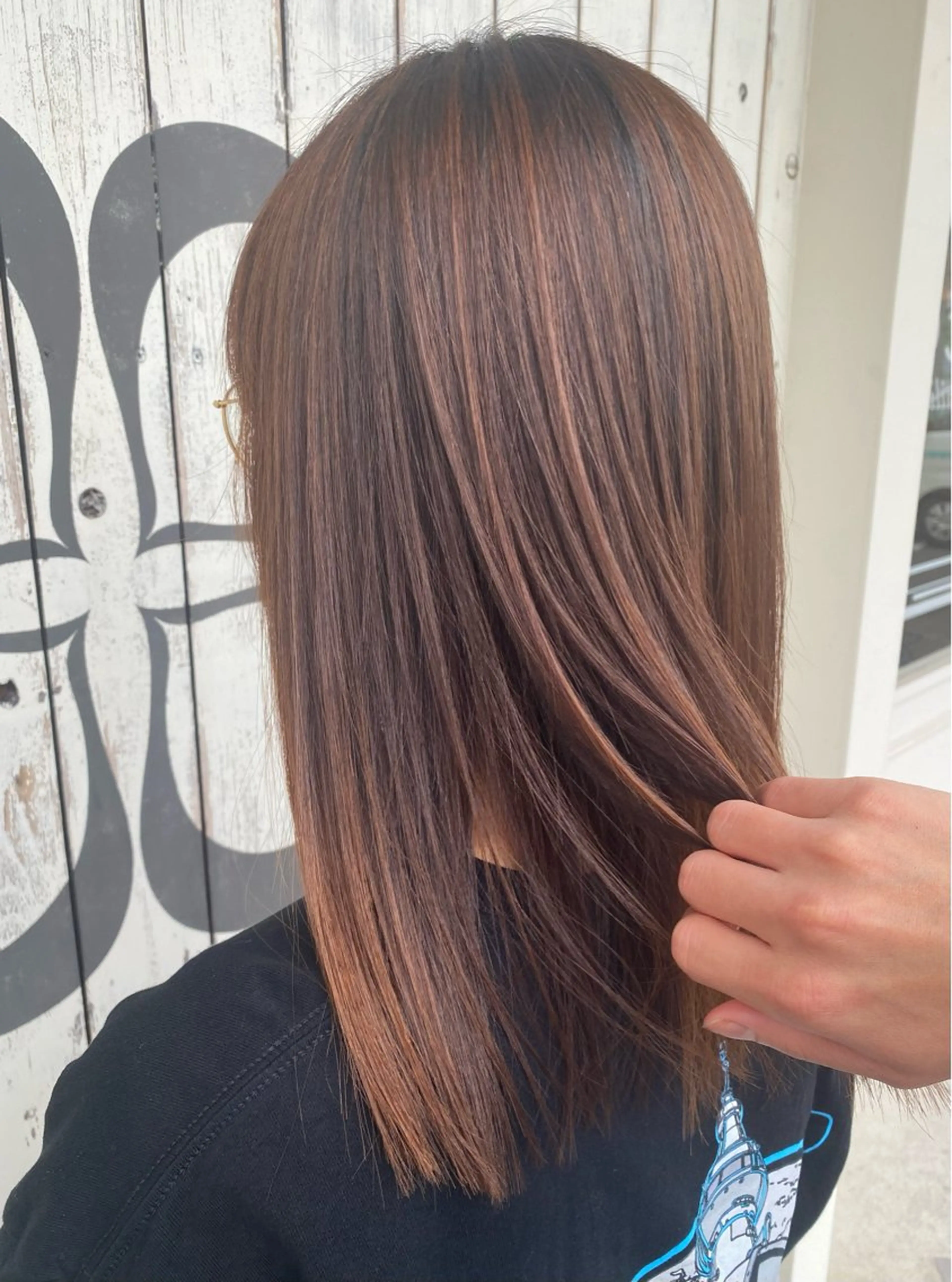 セミロング パーマ カット 縮毛矯正 伊庭 勇輝のヘアスタイル