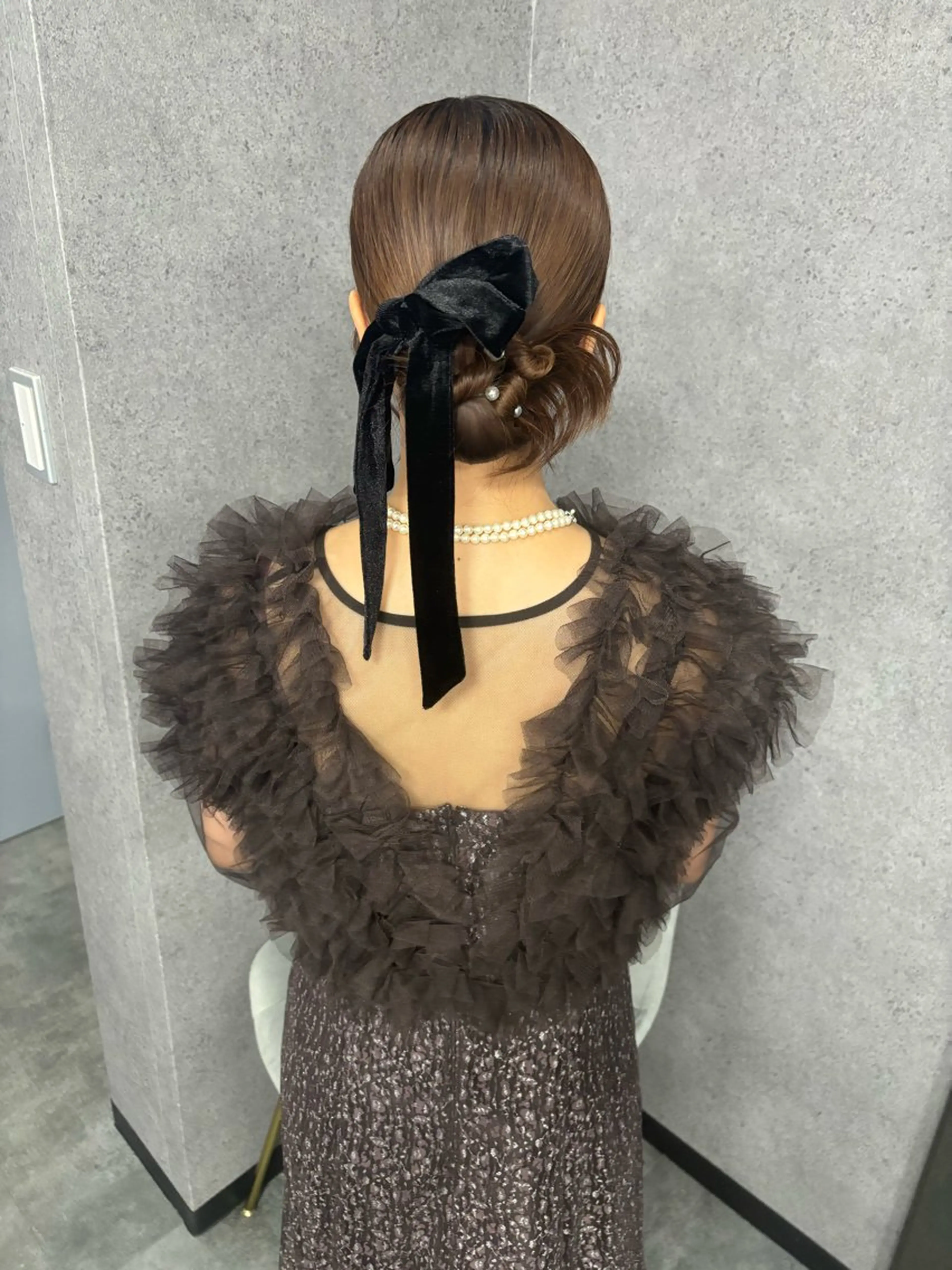 セミロング ヘアアレンジ ヘアセット 森岡 紗羽のヘアスタイル