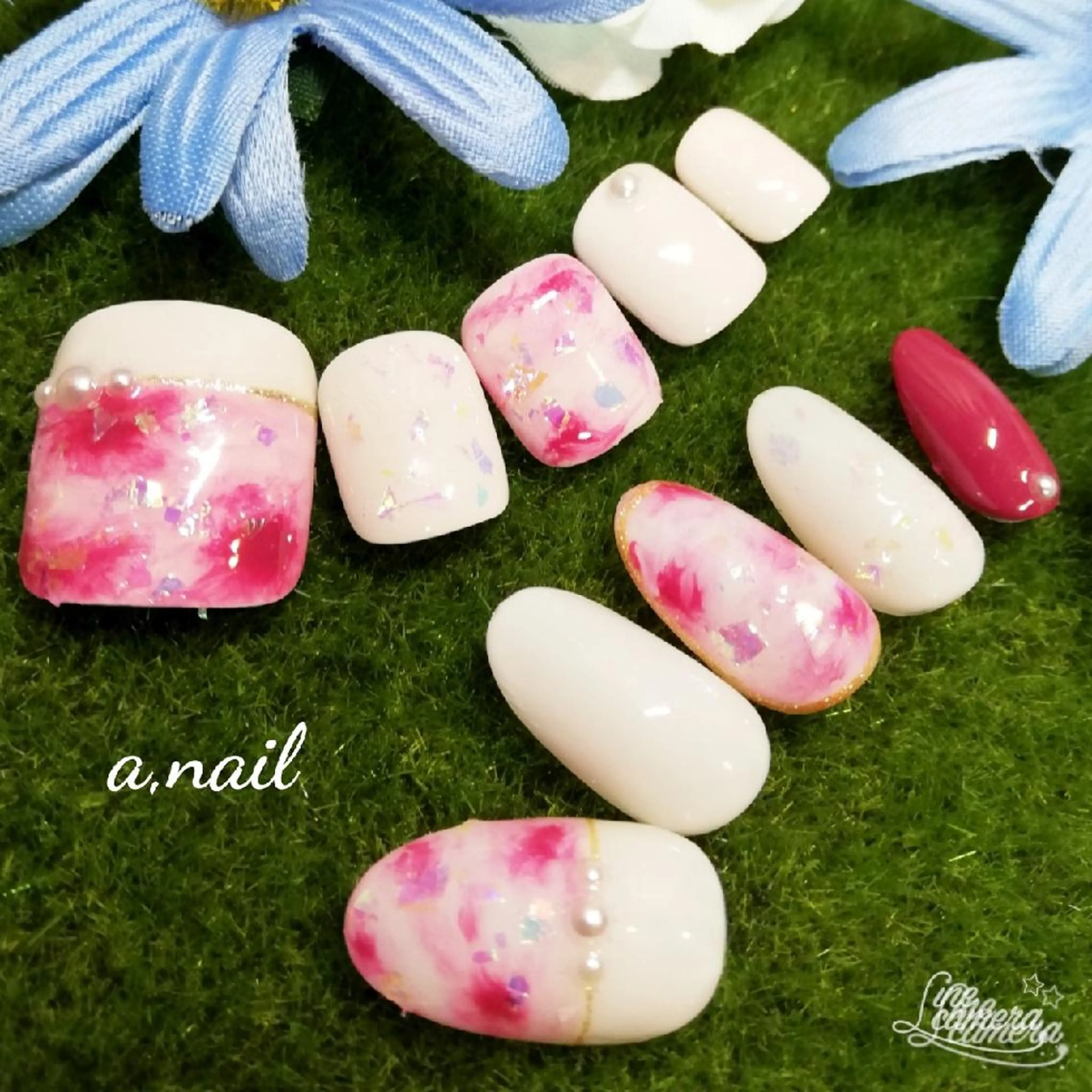 ネイル フットネイル おそろいネイル ネイルサロン エーネイルのネイルデザイン