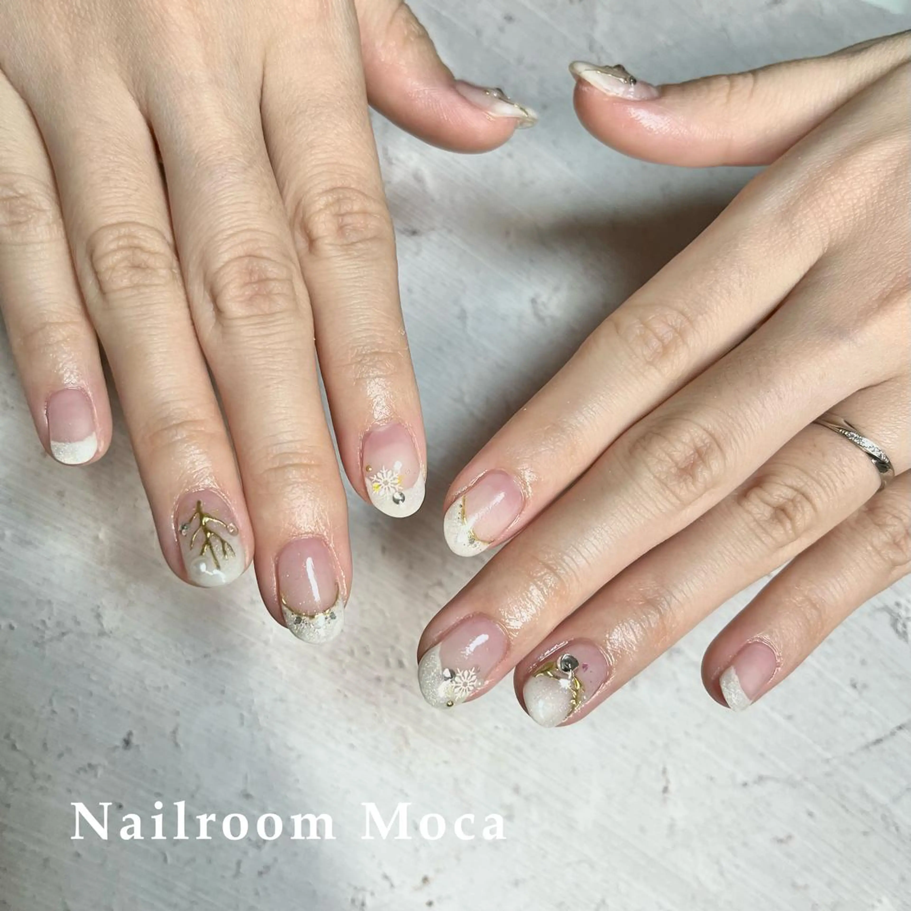 ネイル 冬ネイル ハンドネイル Nailroom Mocaのネイルデザイン