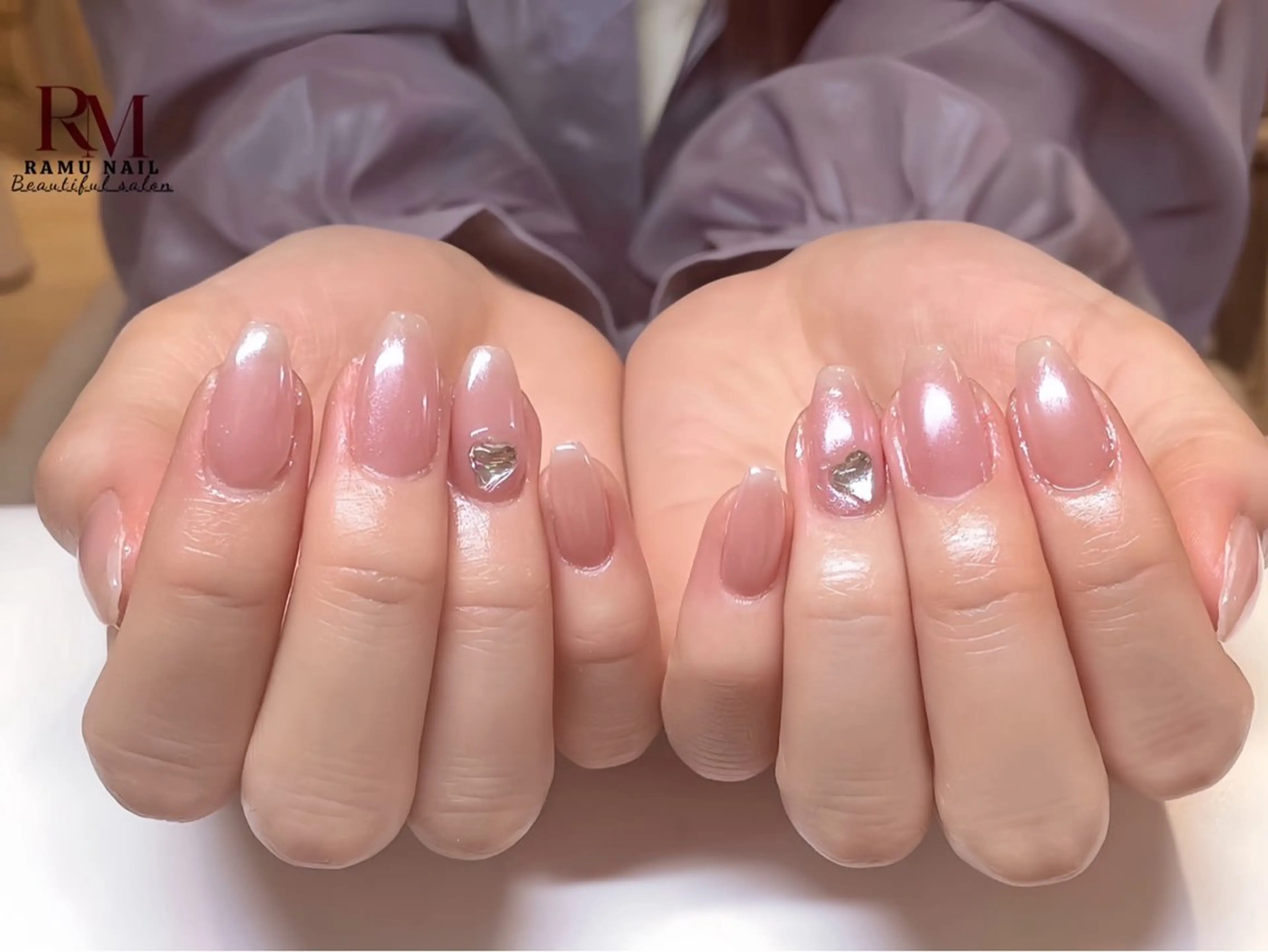 ネイル キラキラネイル マグネットネイル ミラーネイル ピンク 夏ネイル ハンドネイル RAMU Nail 恵比寿店のネイルデザイン