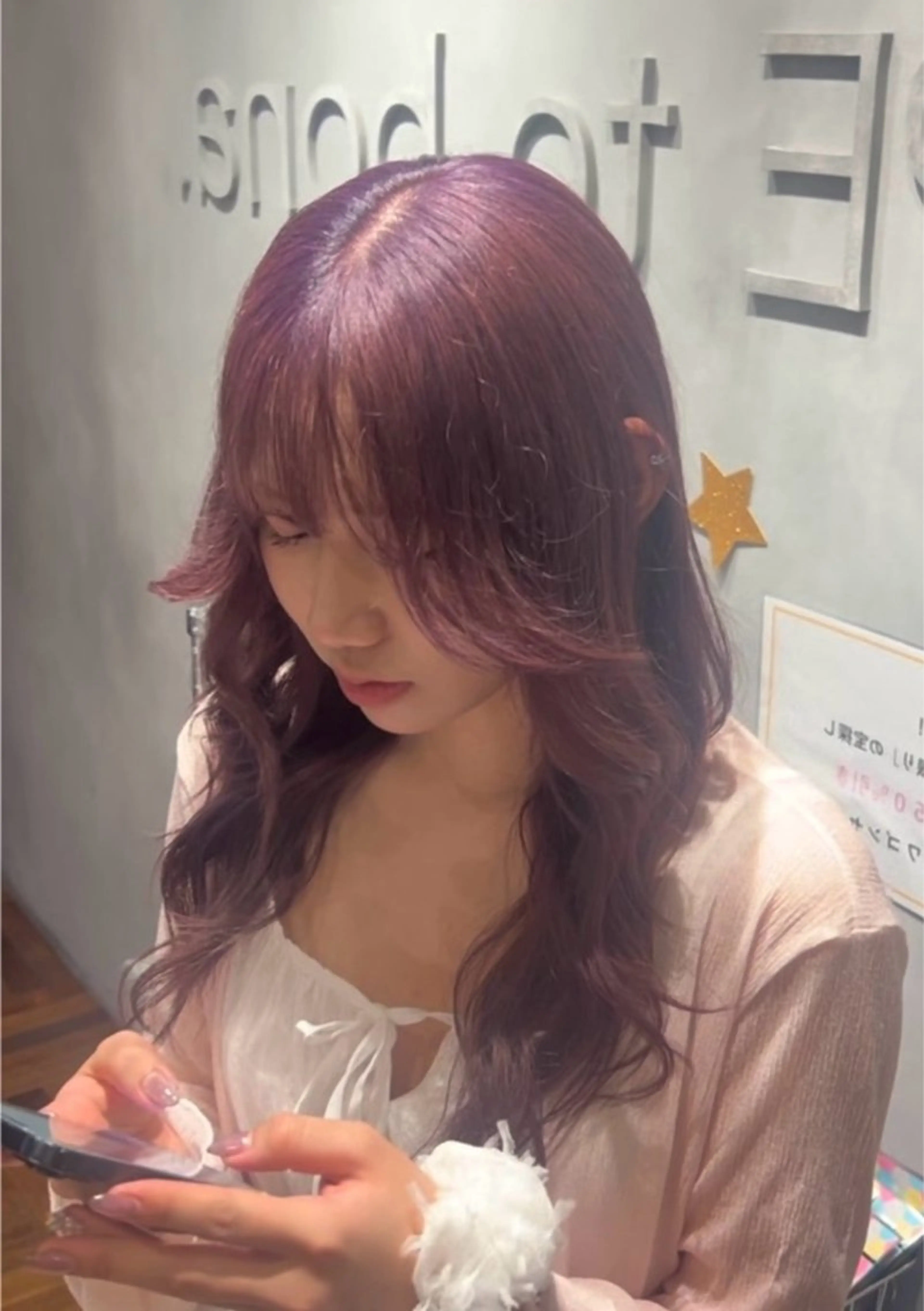 ロング カラー ラベンダーカラー パープルカラー カット ヘアカラー ハイトーン、カラー 特化⟡.·すわ☁️のヘアスタイル