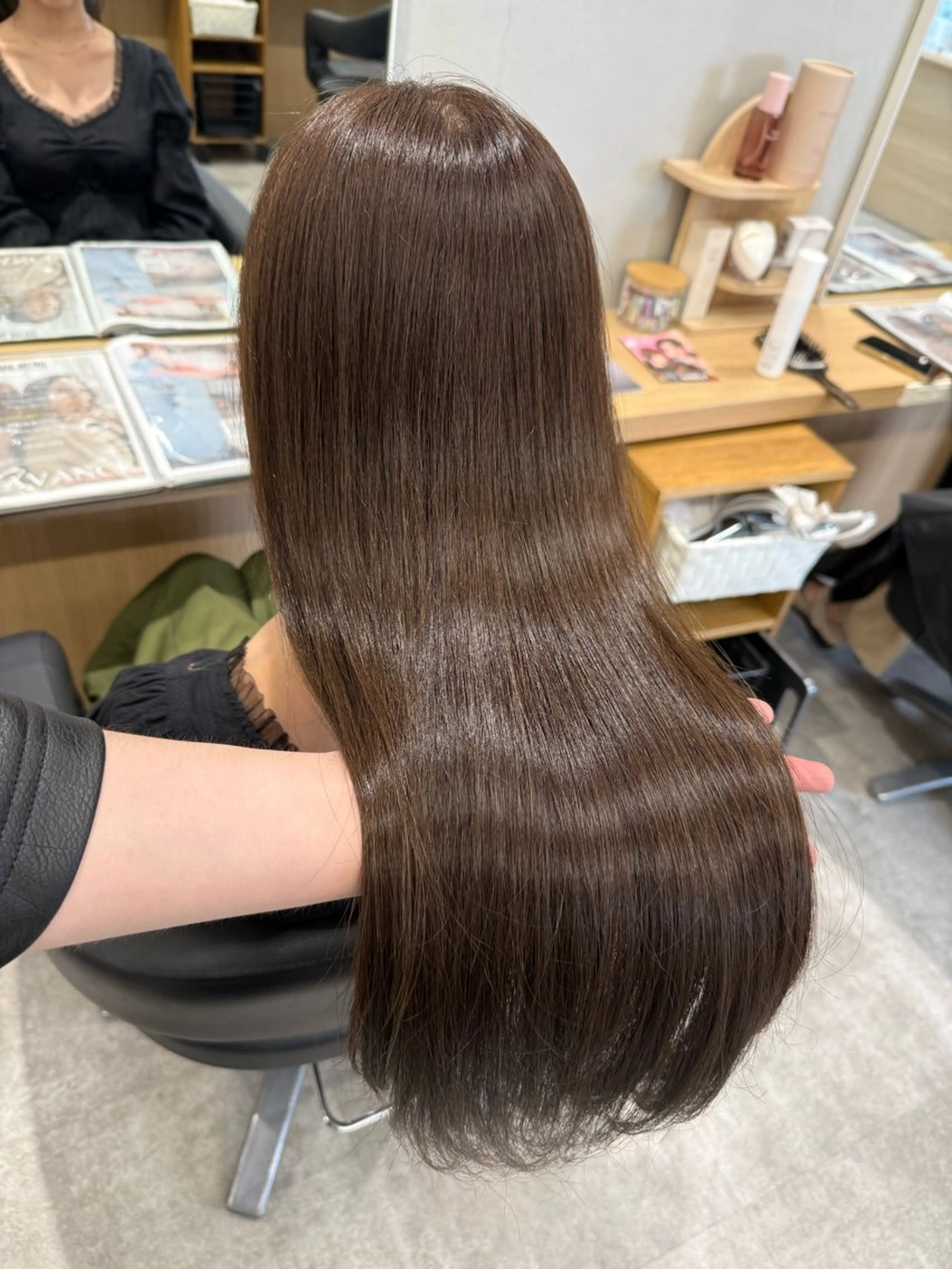 ロング パーマ 髪質改善 ストレートパーマ 縮毛矯正 巻ける髪質改善🫧ハ イライト/永田汰伊智のヘアスタイル