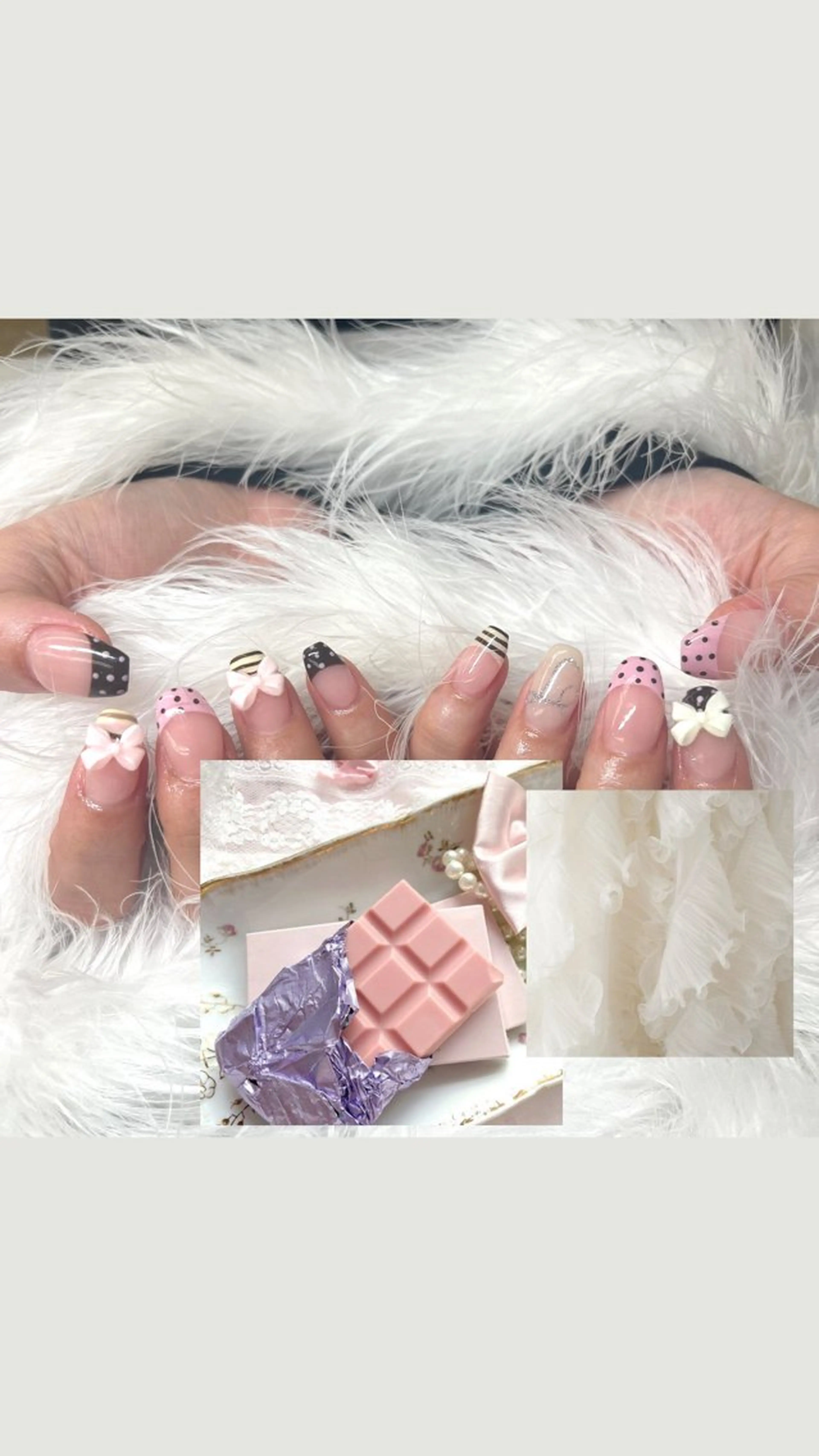 ネイル ハンドネイル honoka池袋🎀 ガーリーネイル🤍のネイルデザイン