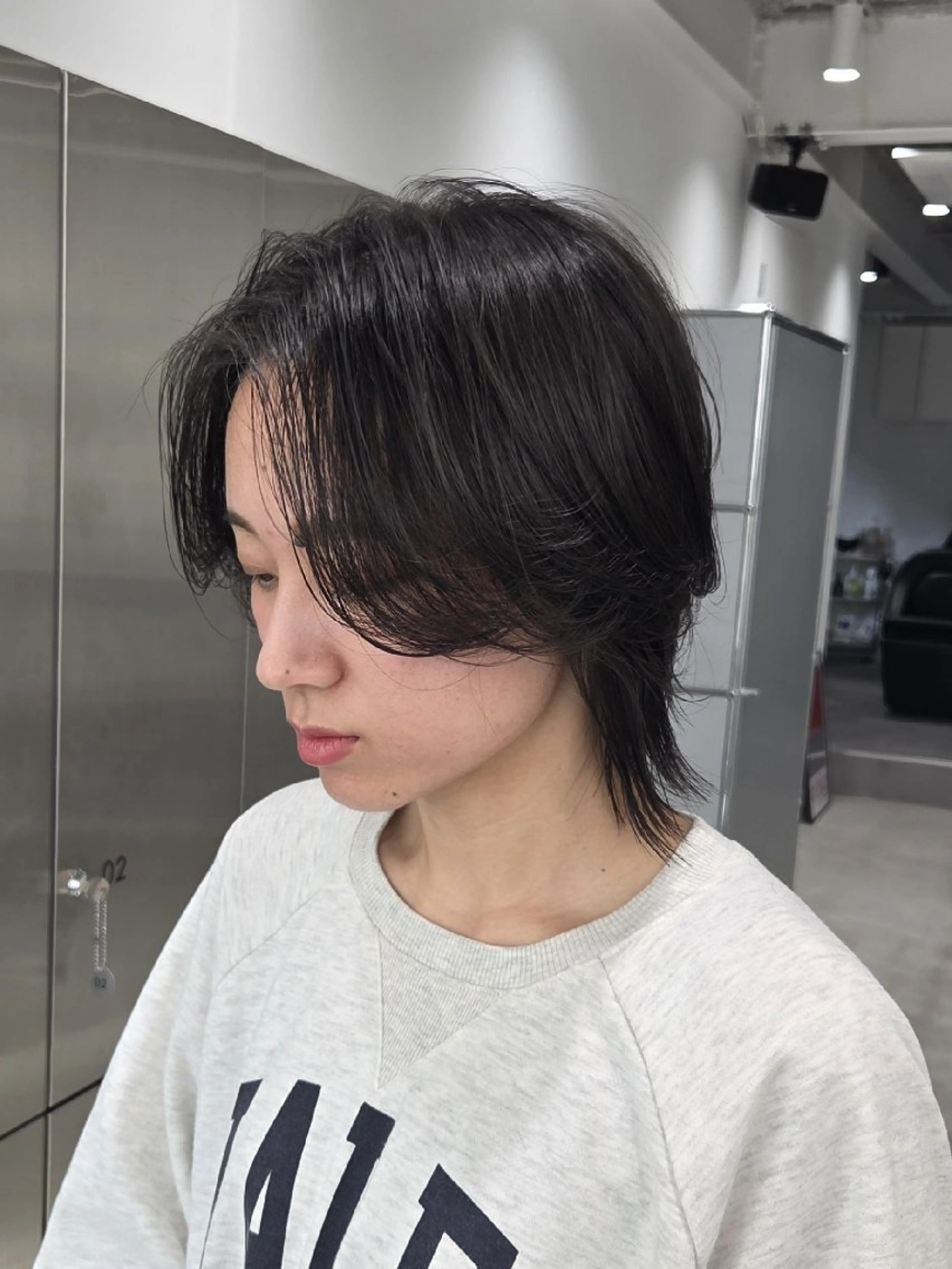 ミディアム カラー ボブ 顔周りカット 小顔カット カット ヘアカラー トリートメント YOKUTO/今日 ⭕️ブリーチパーマのヘアスタイル