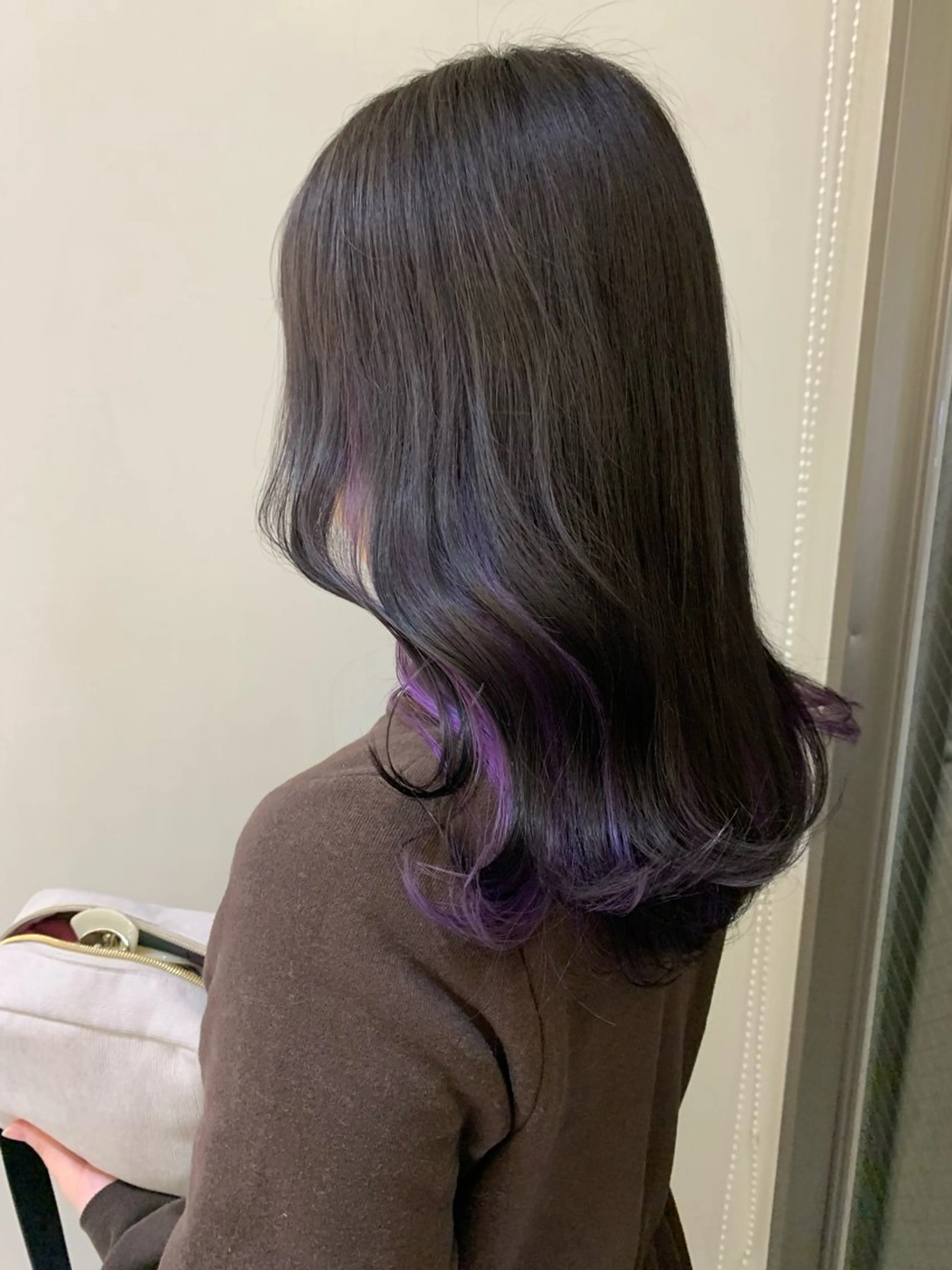 セミロング カラー イヤリングカラー ヘアカラー トリートメント moeka レイヤー /艶カラー/韓国のヘアスタイル