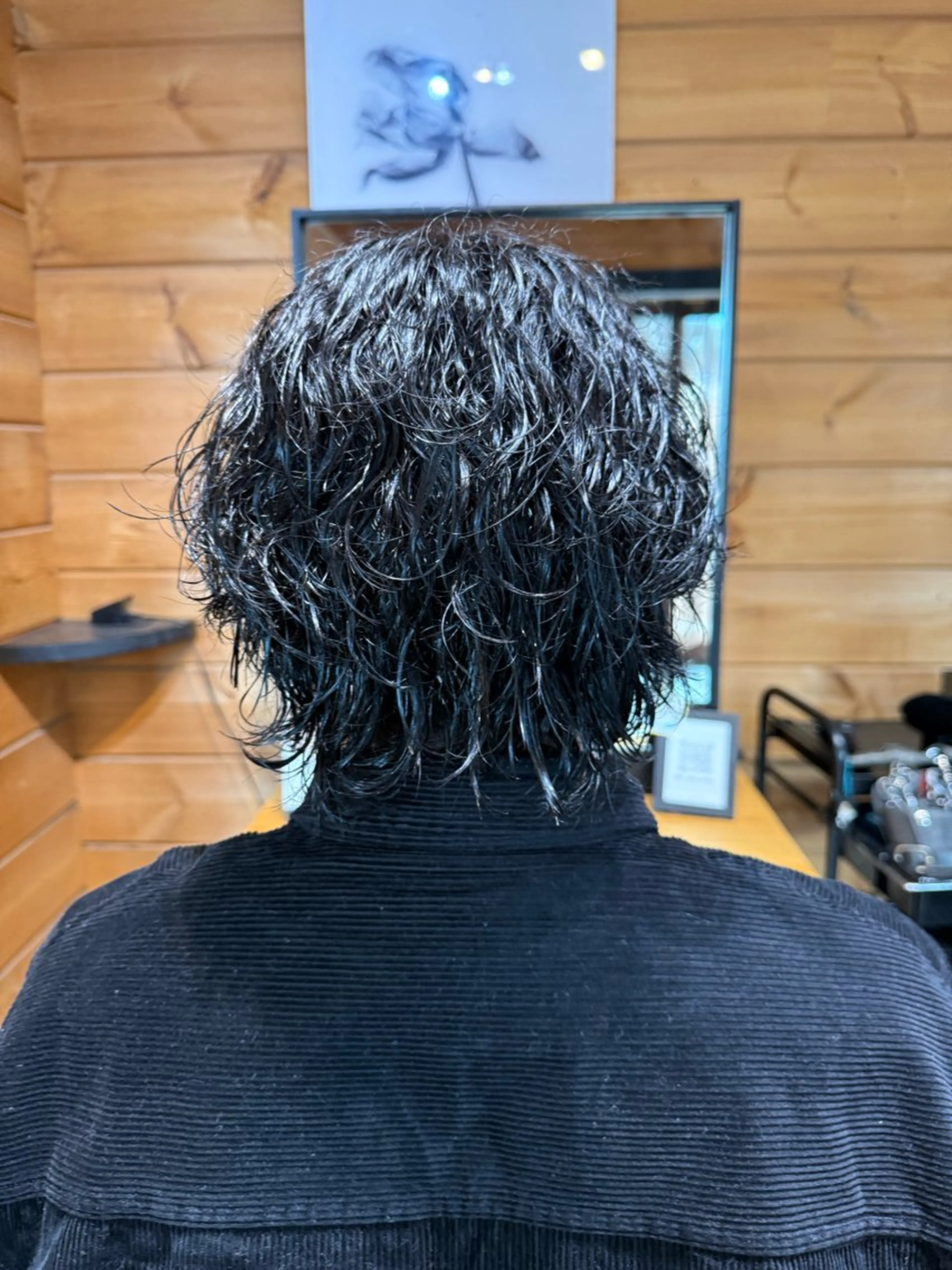 ミディアム パーマ メンズ 古賀 雄大のヘアスタイル