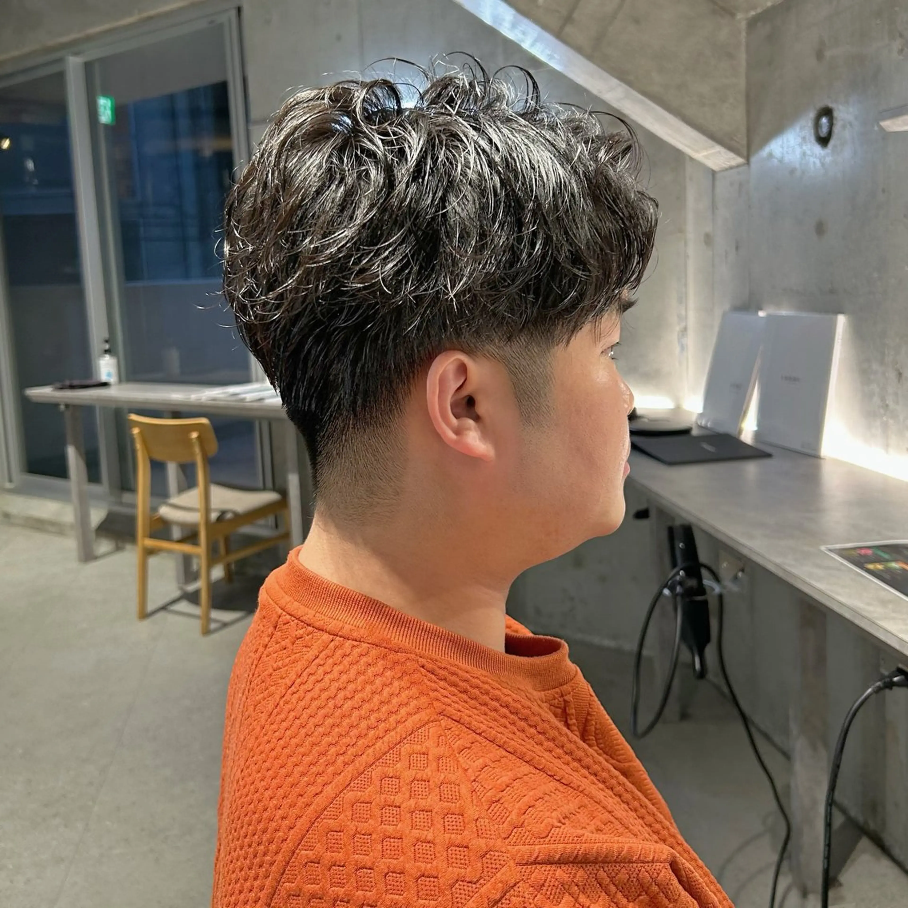 ショート メンズ メンズパーマ 刈り上げ カット 葉月/ボブ/ 透明感カラー／中目黒のヘアスタイル