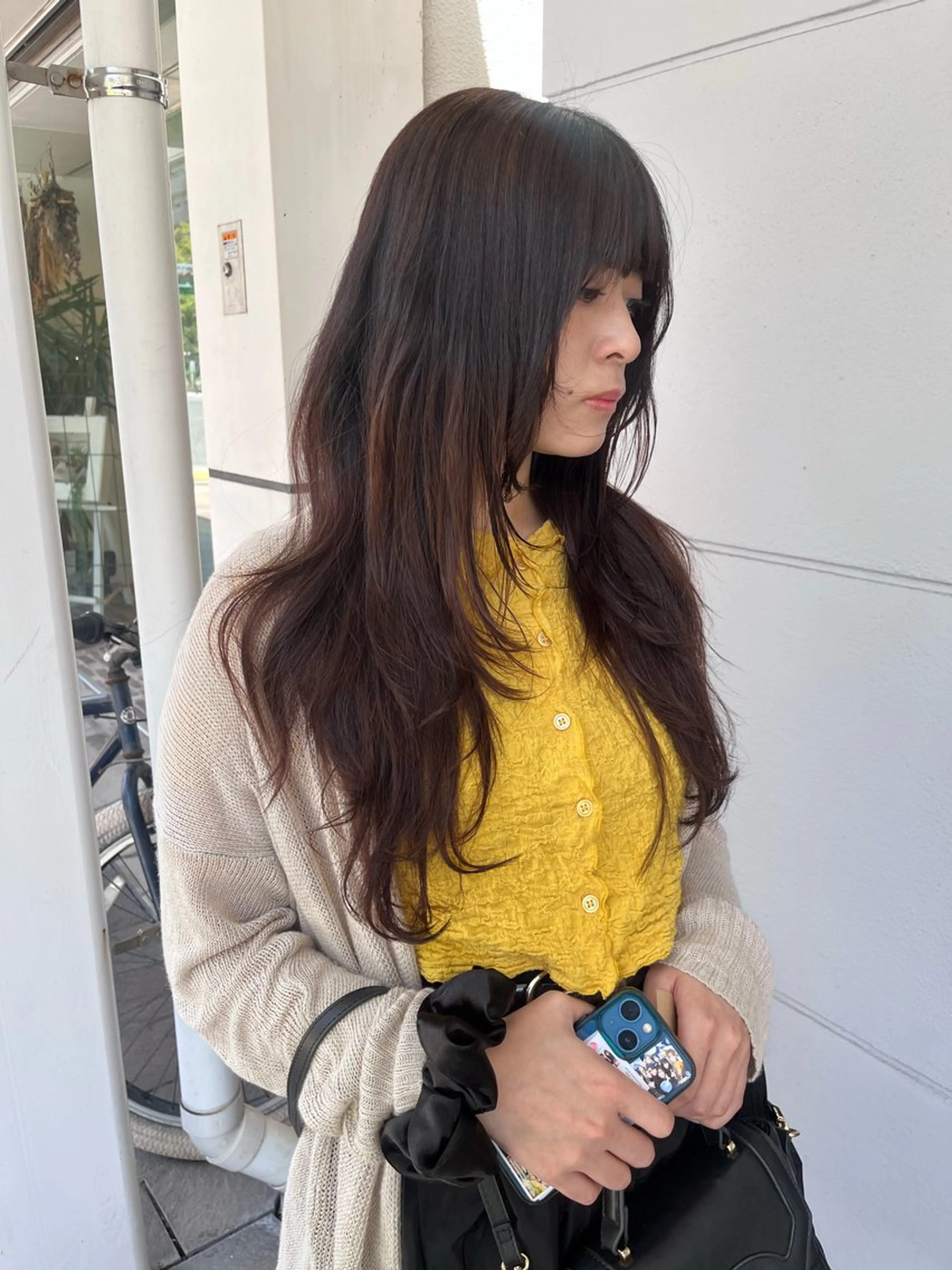 ロング ハッシュカット 韓国風ヘア カット ヘアカラー niko RINKAのヘアスタイル